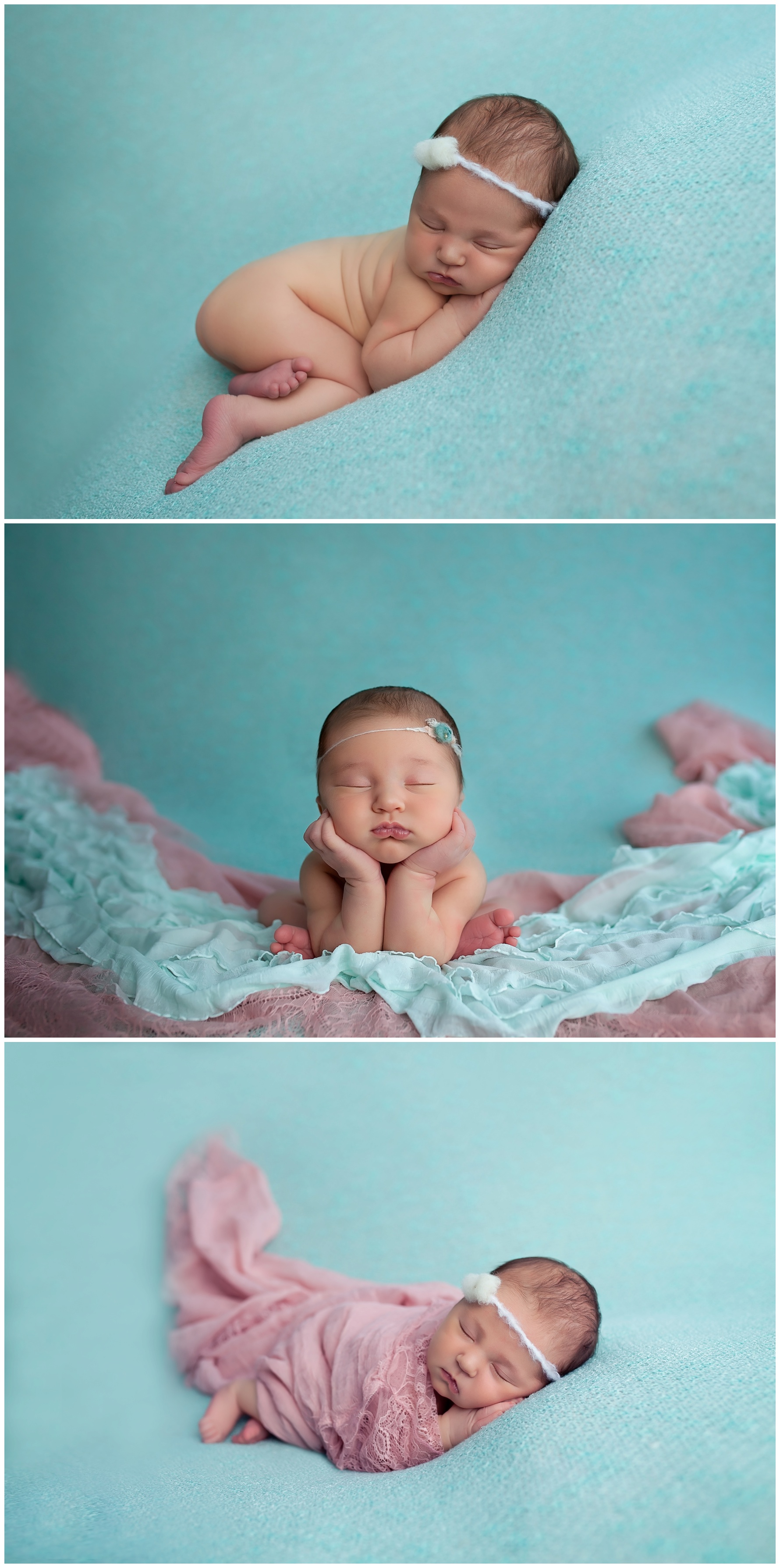 newborn baby girl posing 