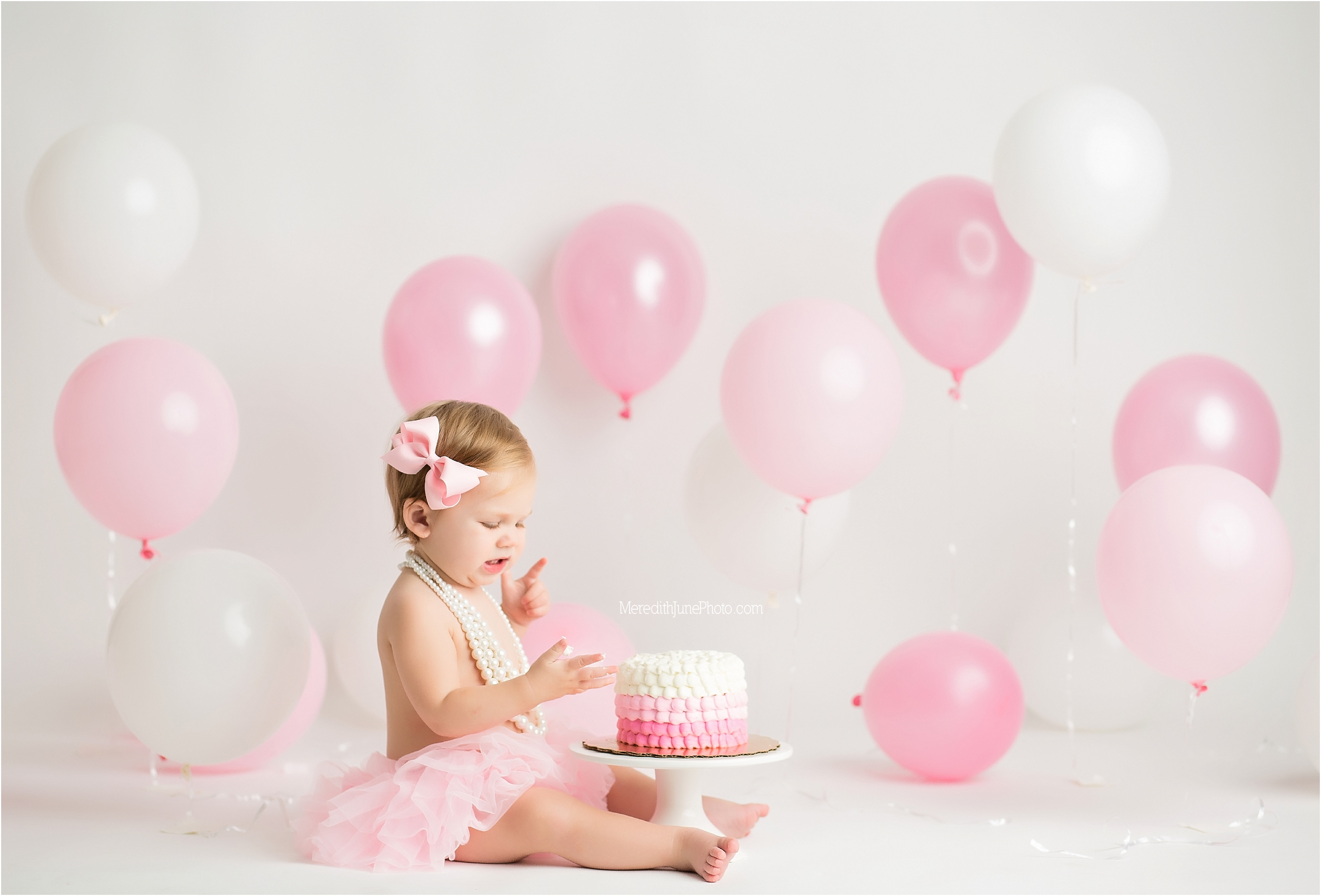 baby girl cake smash | best charlotte newborn photographer
