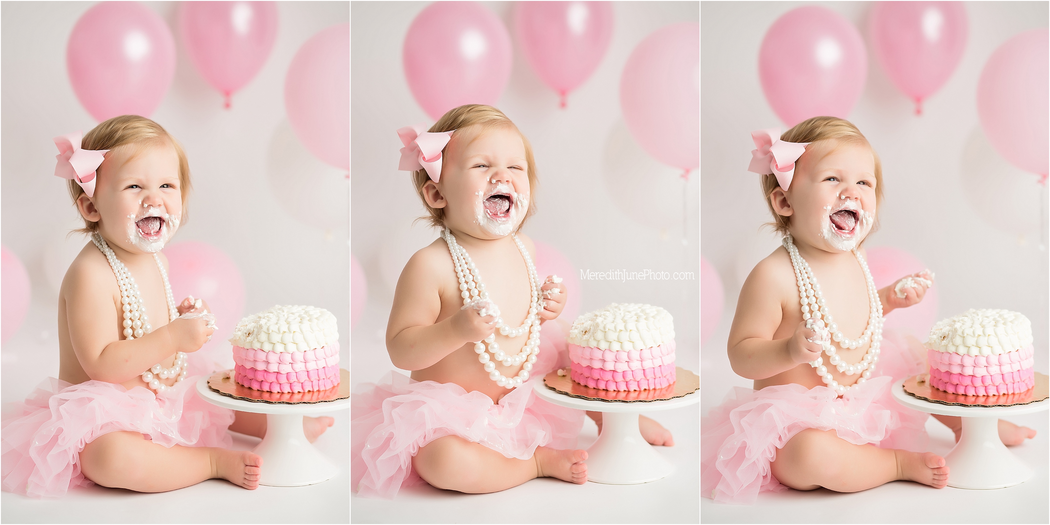 fun baby girl cake smash | one year portraits
