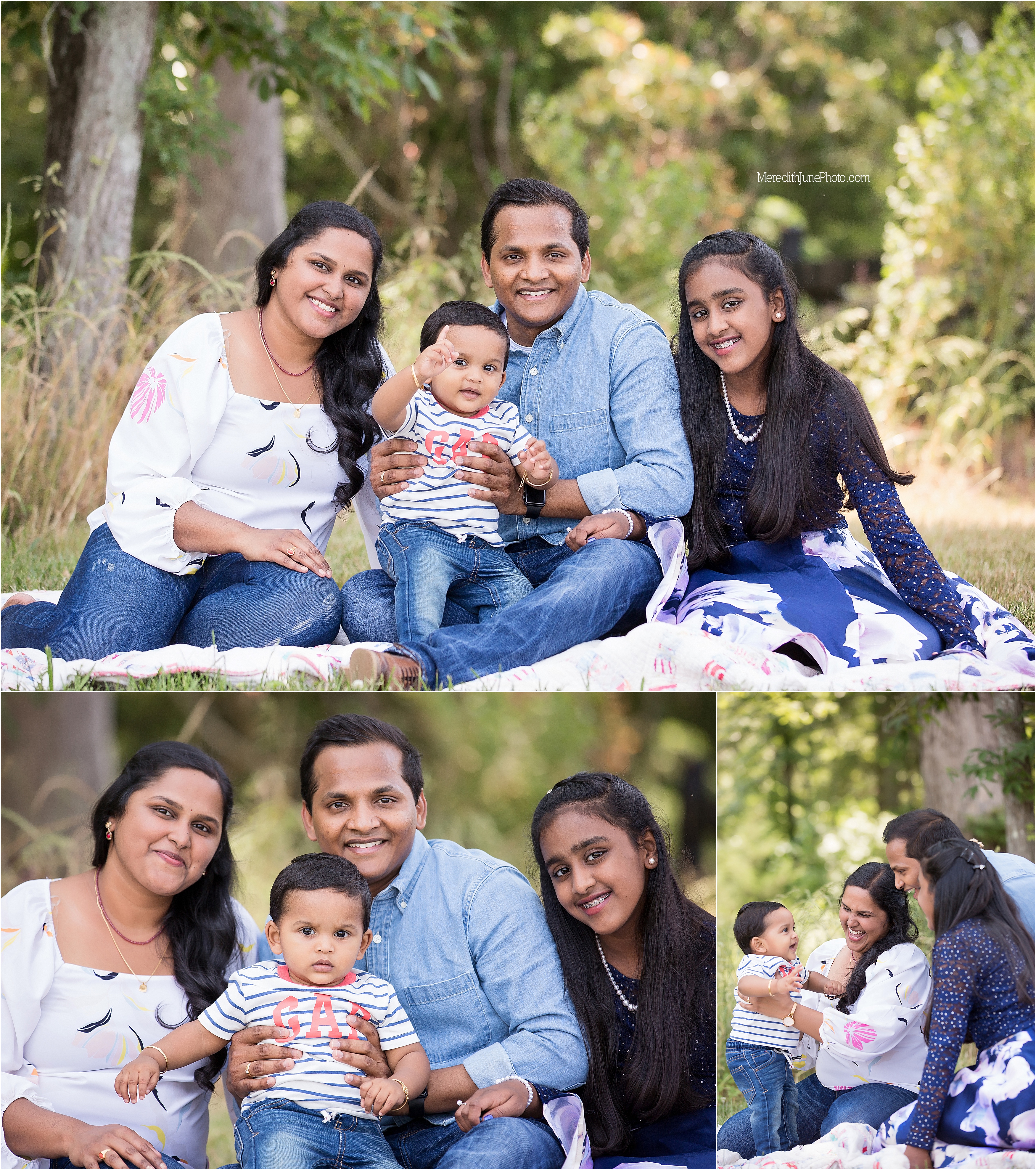 Outdoor family photo session with baby boy 