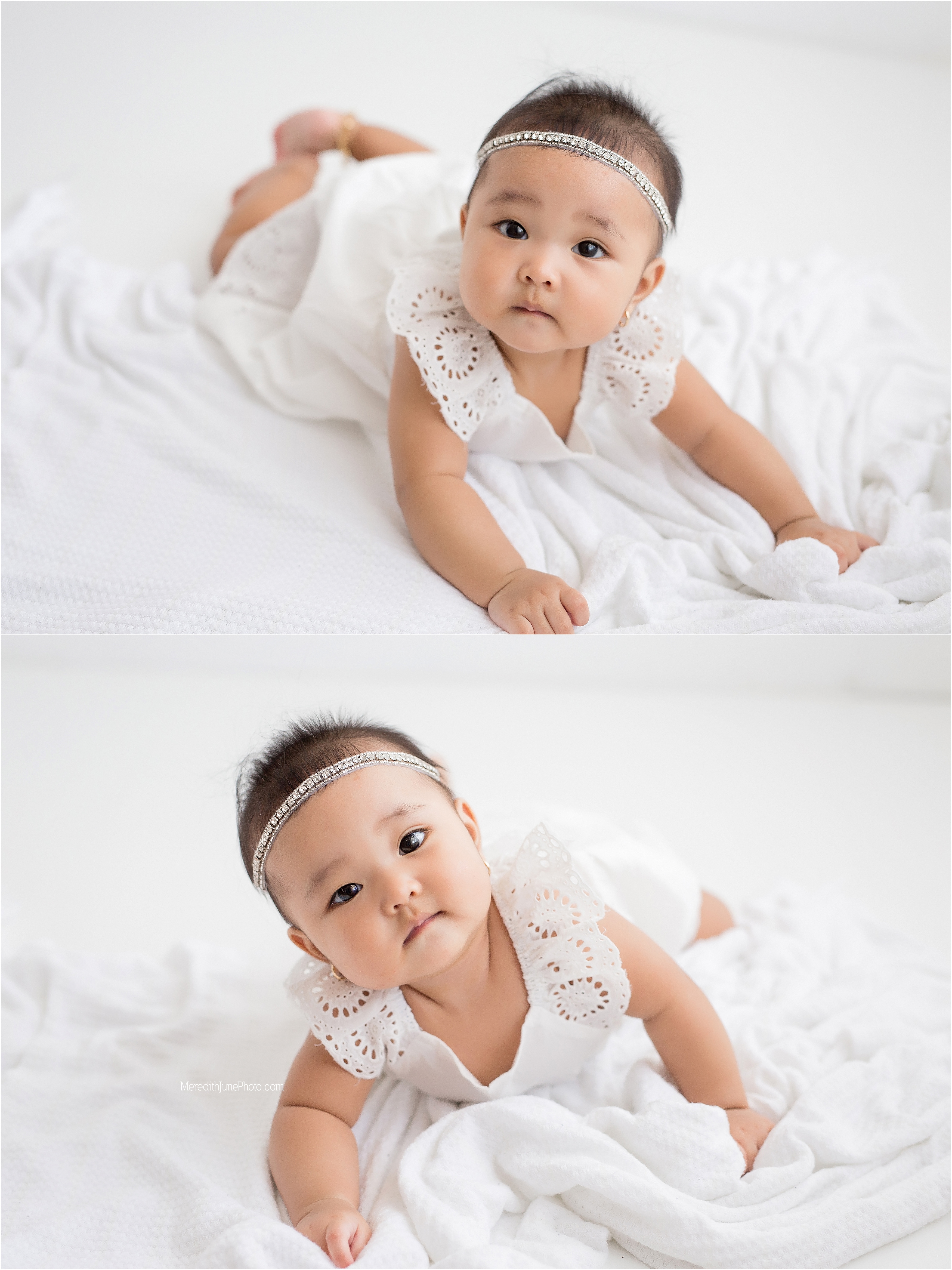 Milestone photo session for six month baby girl 