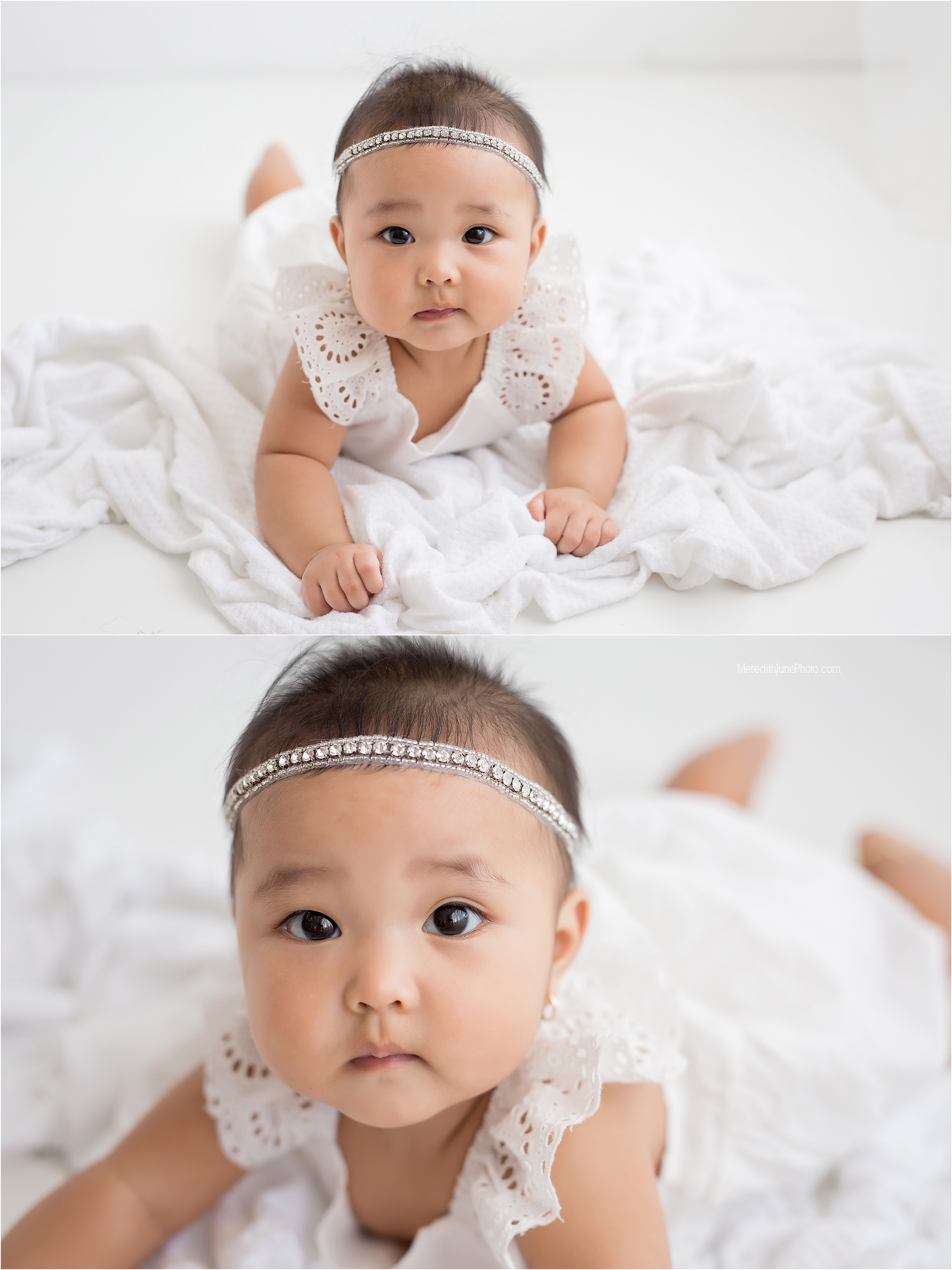 Adorable milestone session for baby girl 