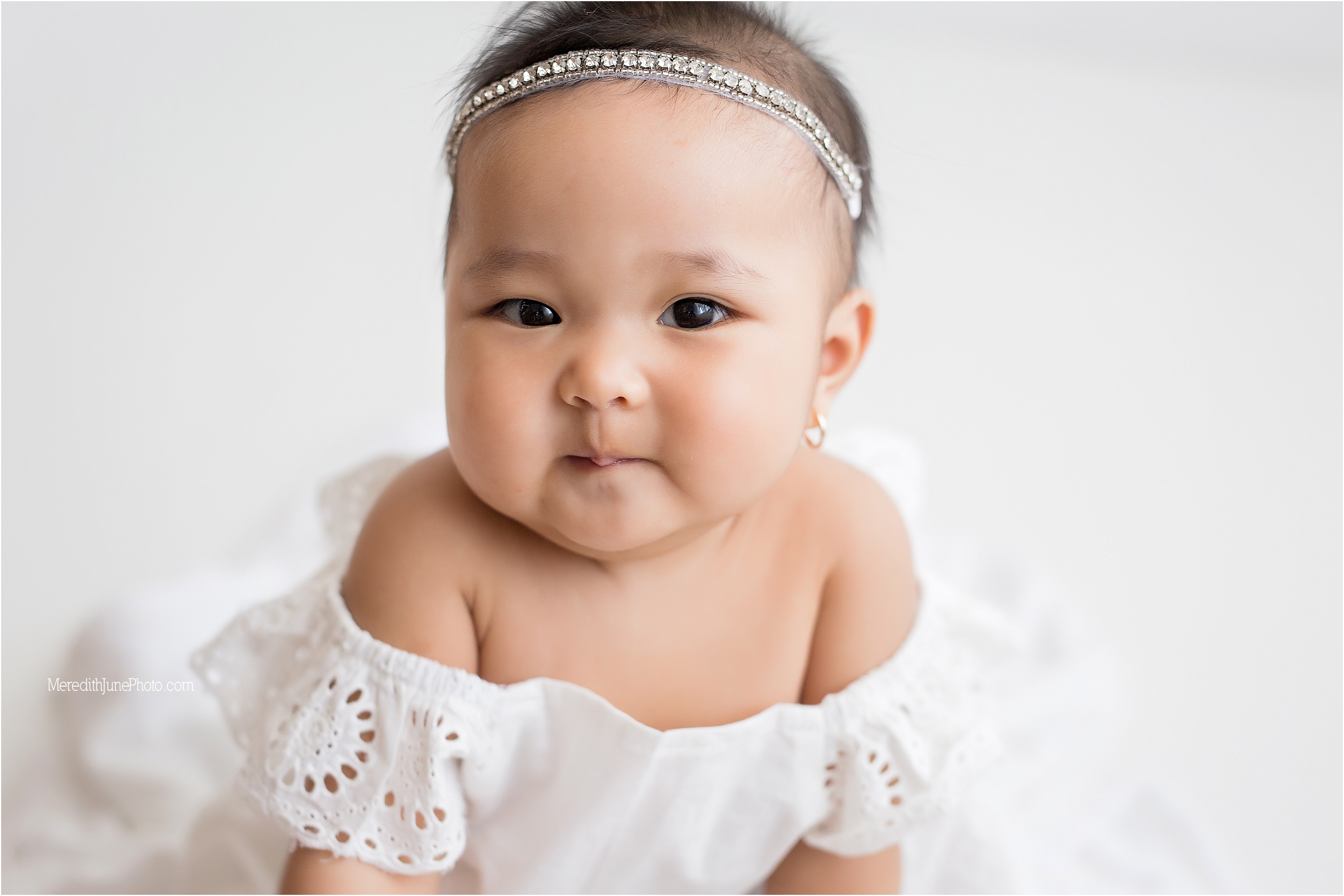 All white sitter session for baby Amora 