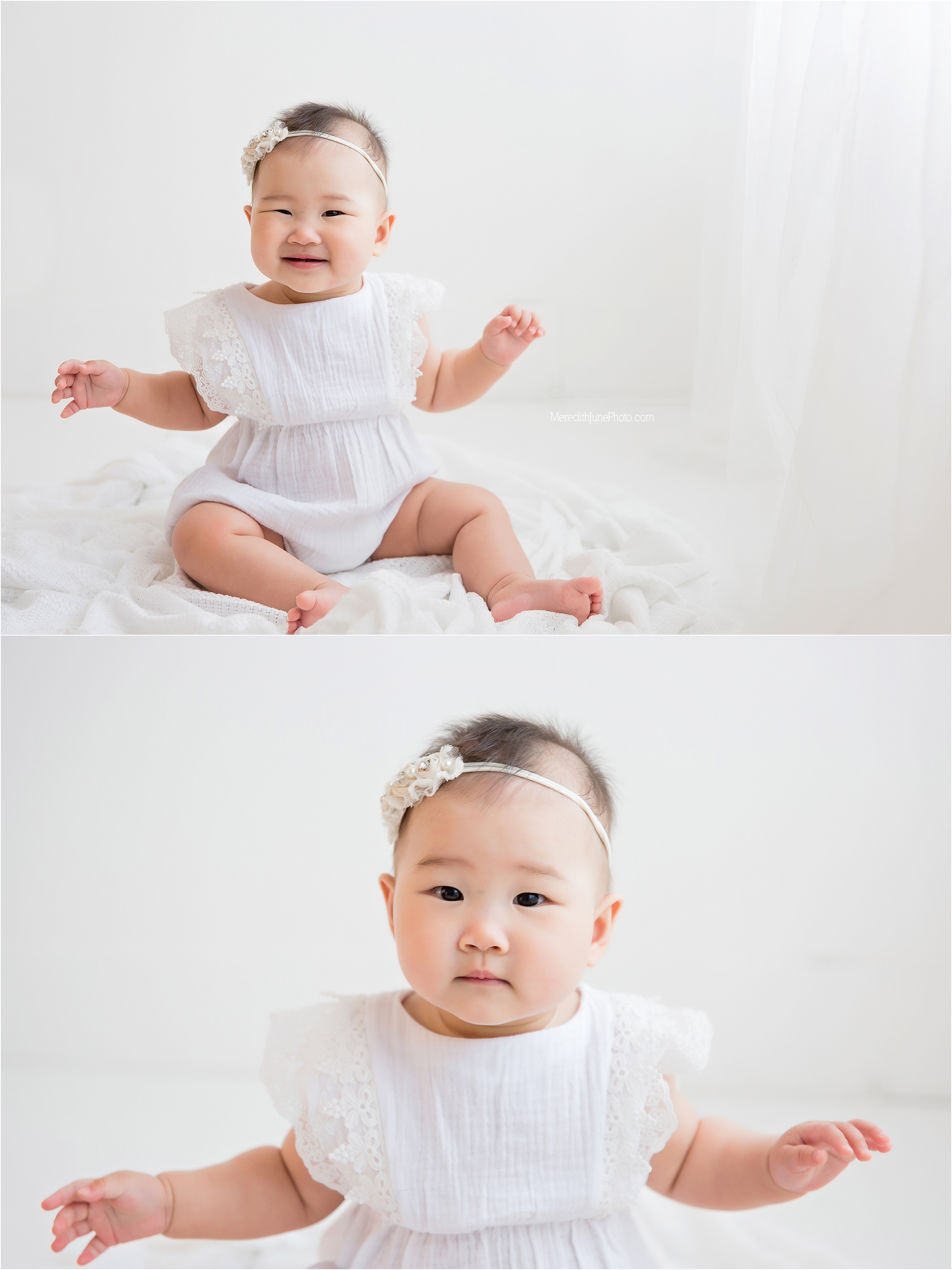 baby girl milestone photo ideas at meredith june photography 