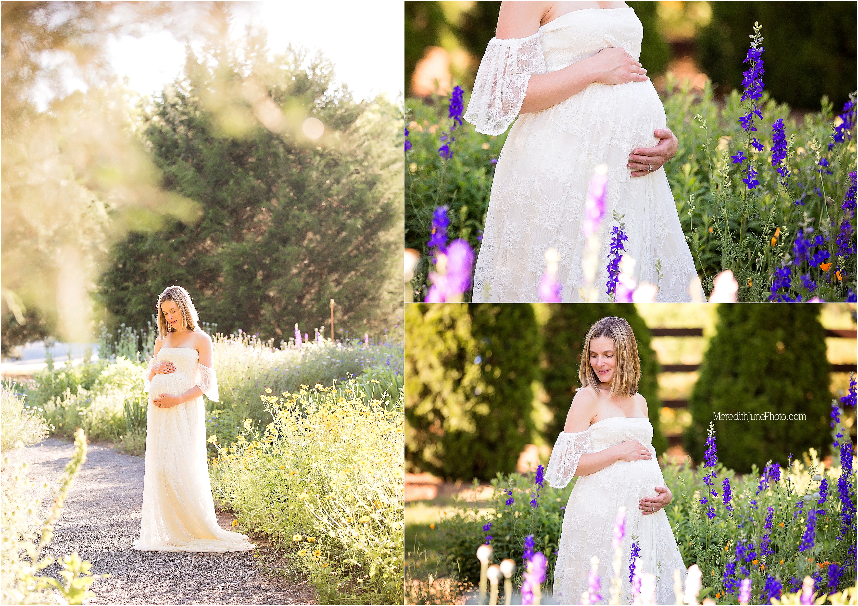 Outdoor pregnancy session in the garden 