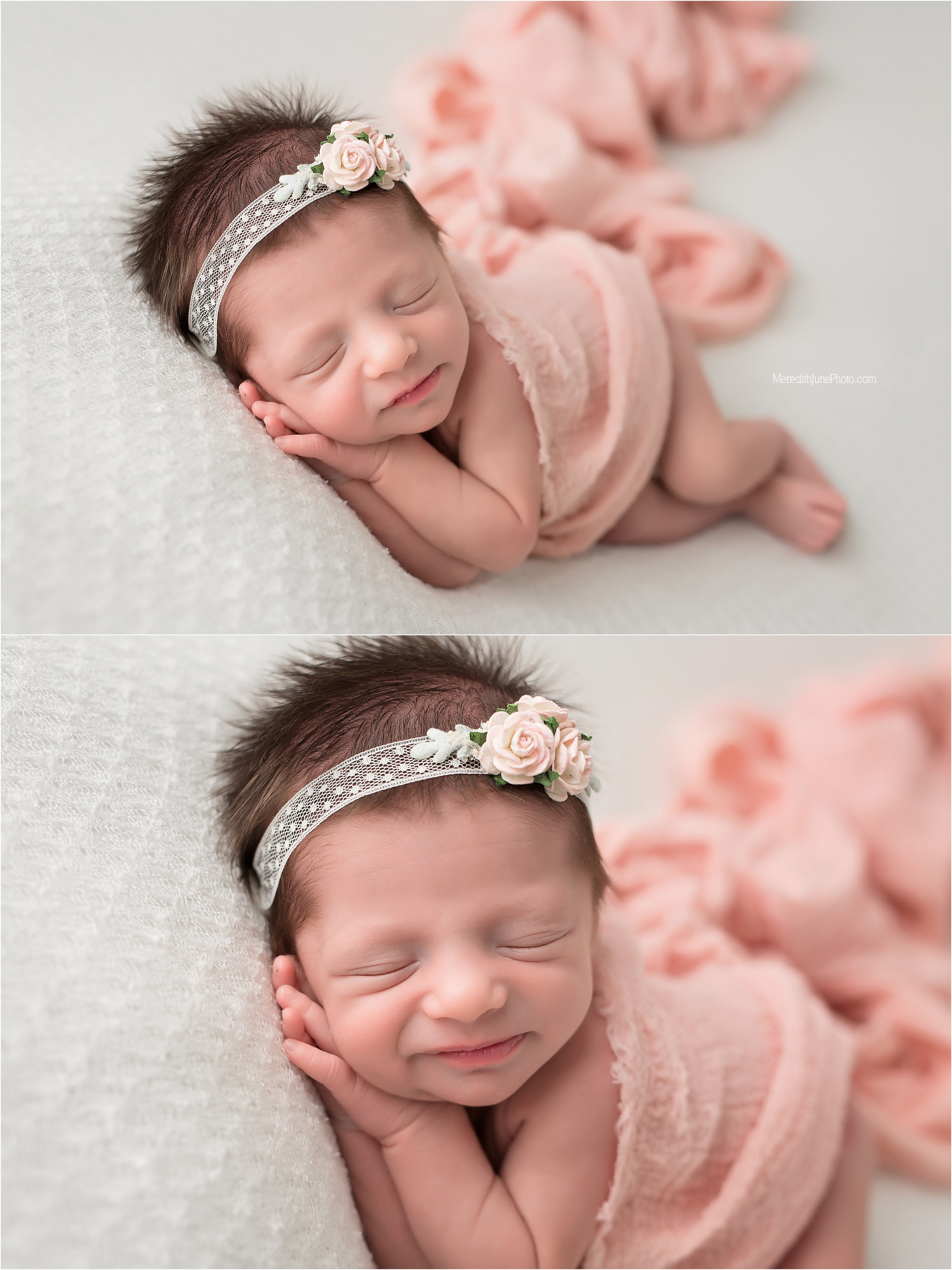 Pink and purple newborn session for baby Tanner 