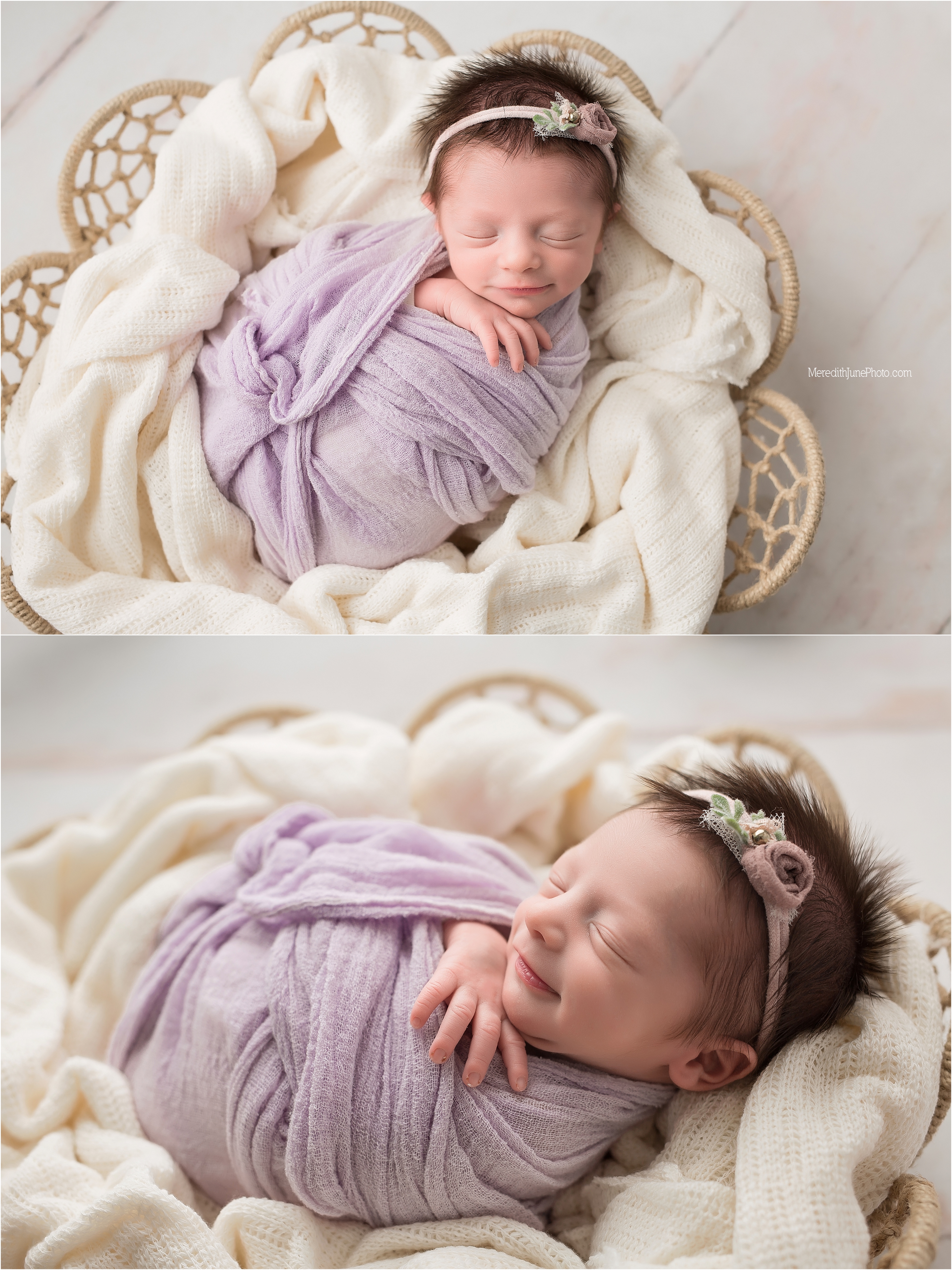 Newborn baby girl at meredith june photography