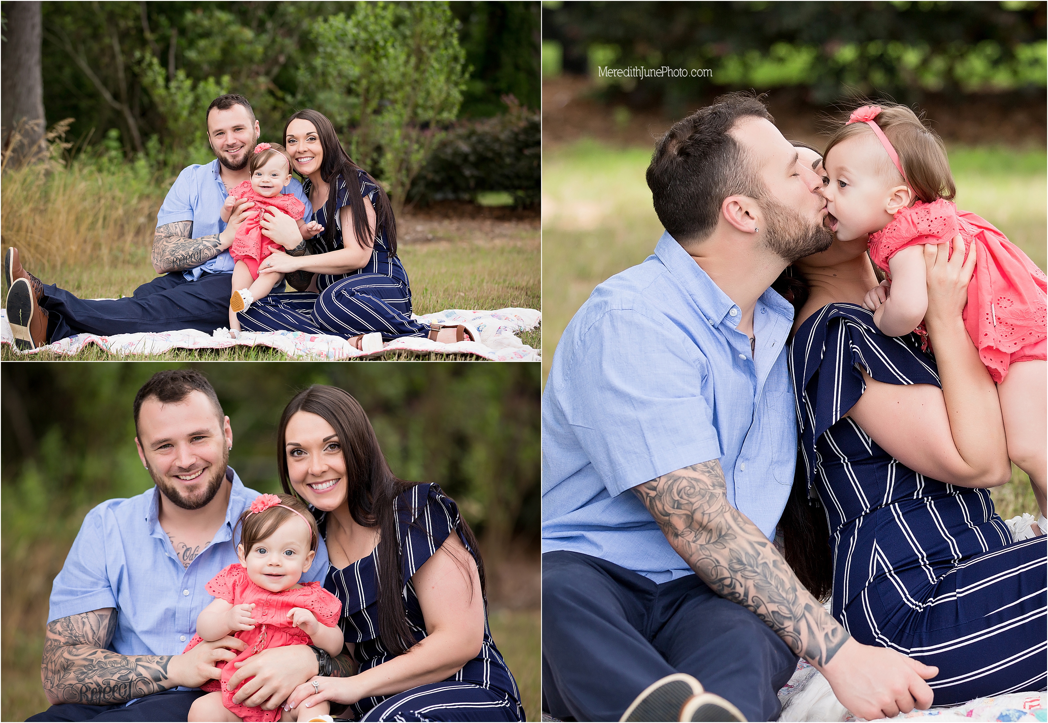 Outdoor family portraits during one year session
