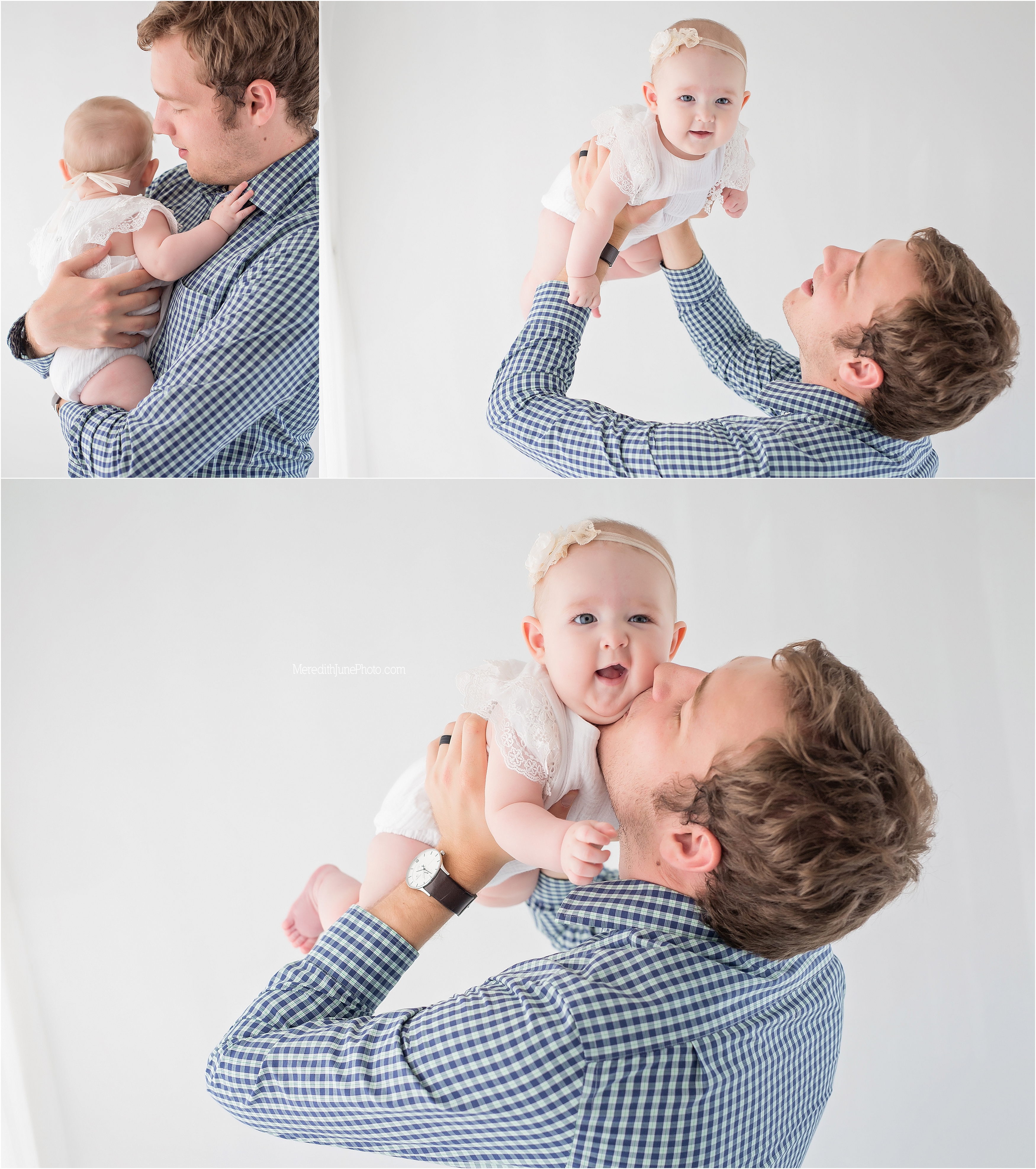 dad and baby girl shots during milestone session
