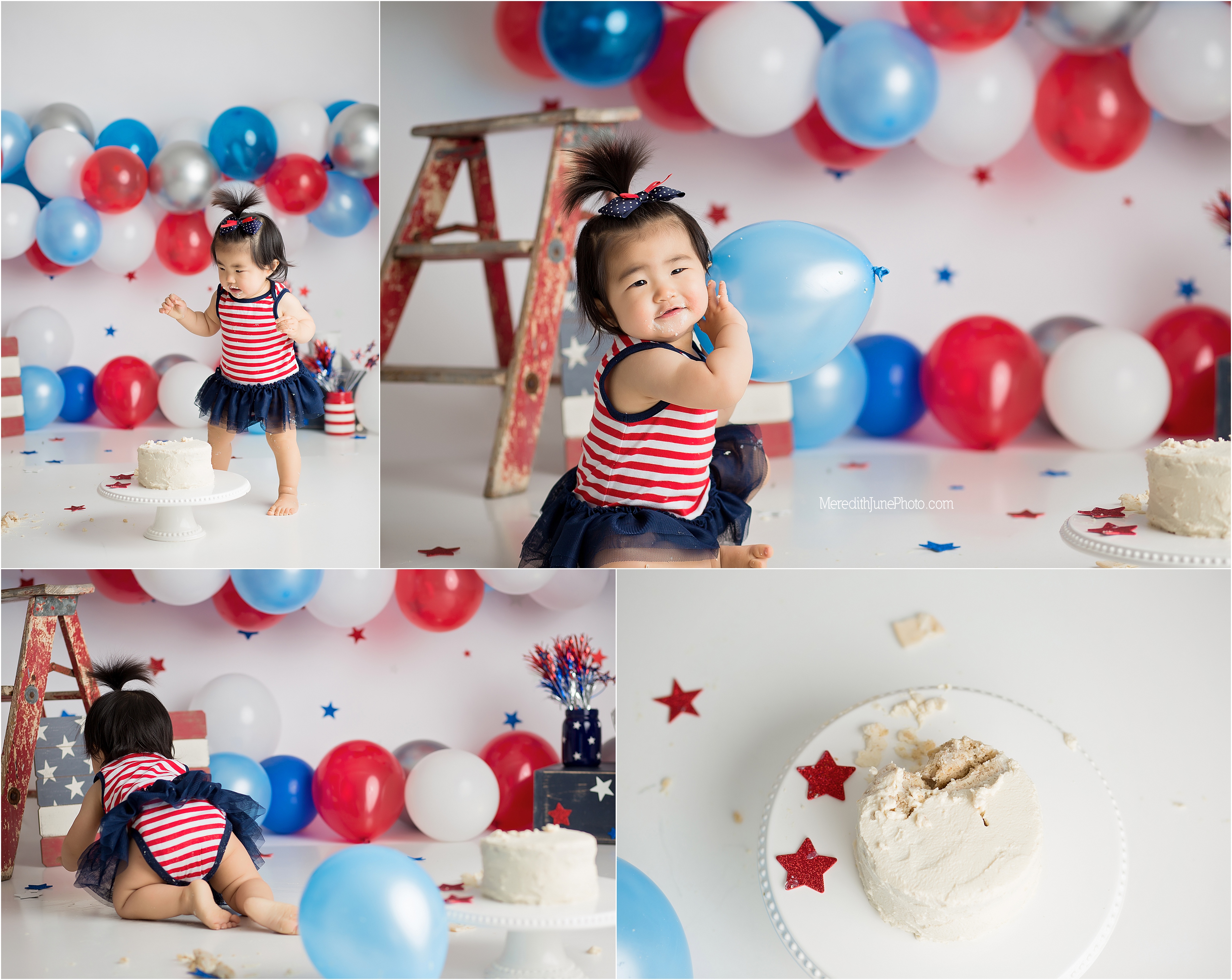 4th of July party cake smash 