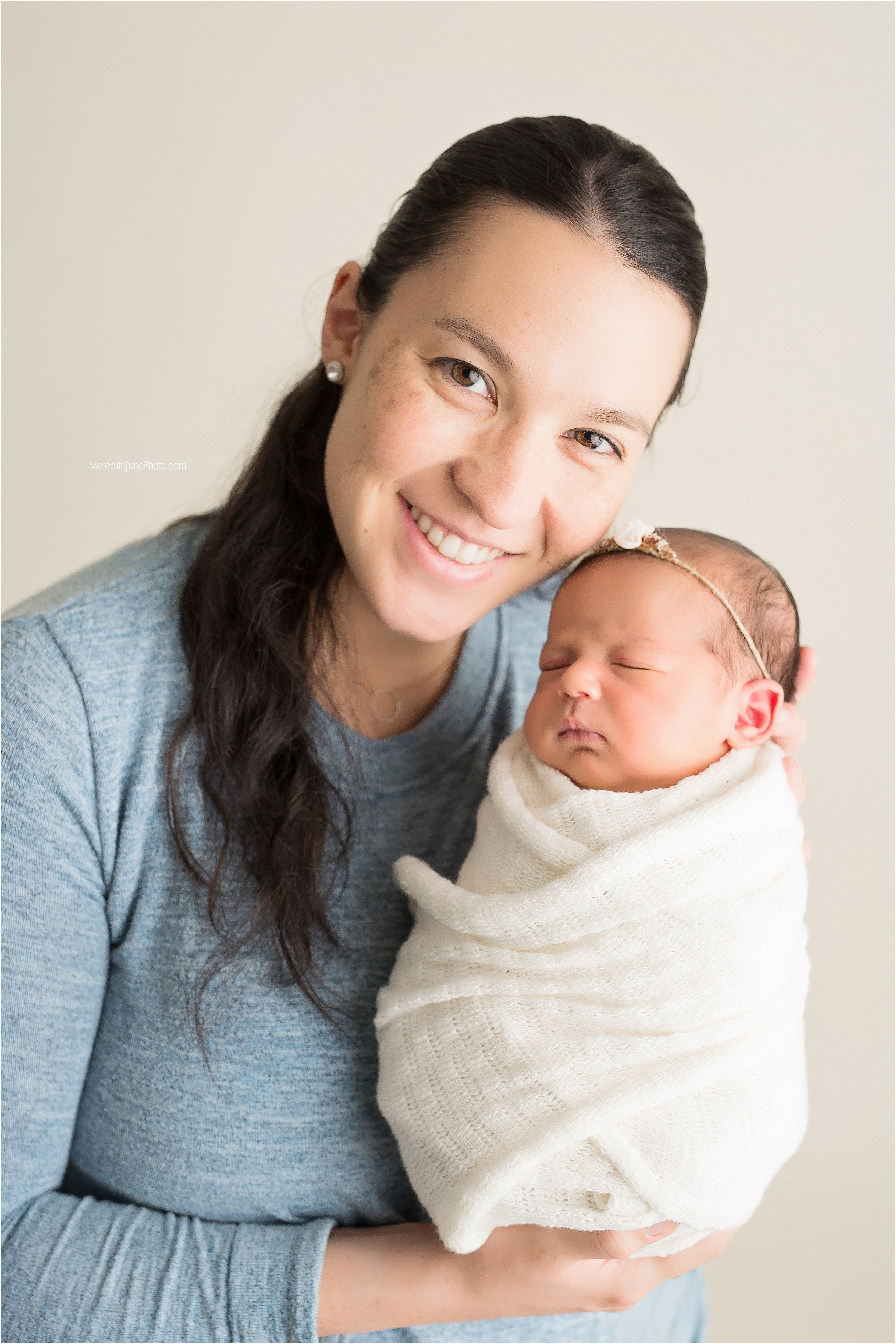 Baby Danielle with mom during newborn session