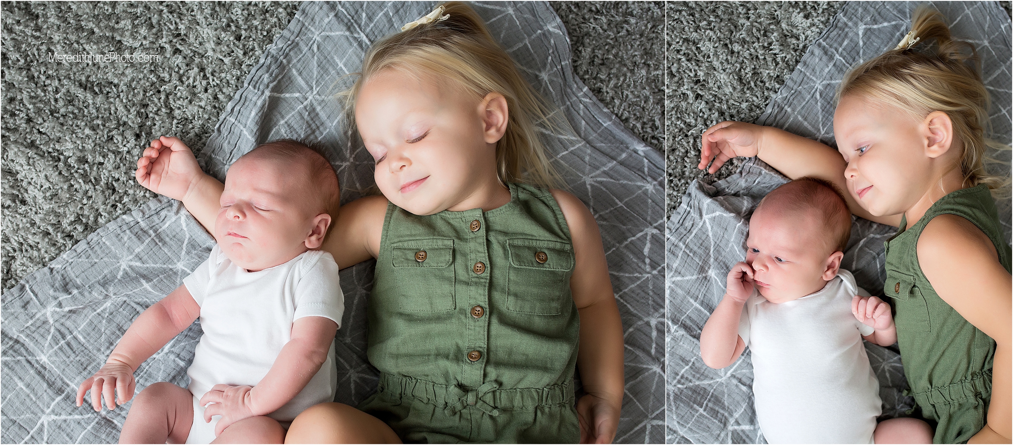 sibling shots during lifestyle and newborn session