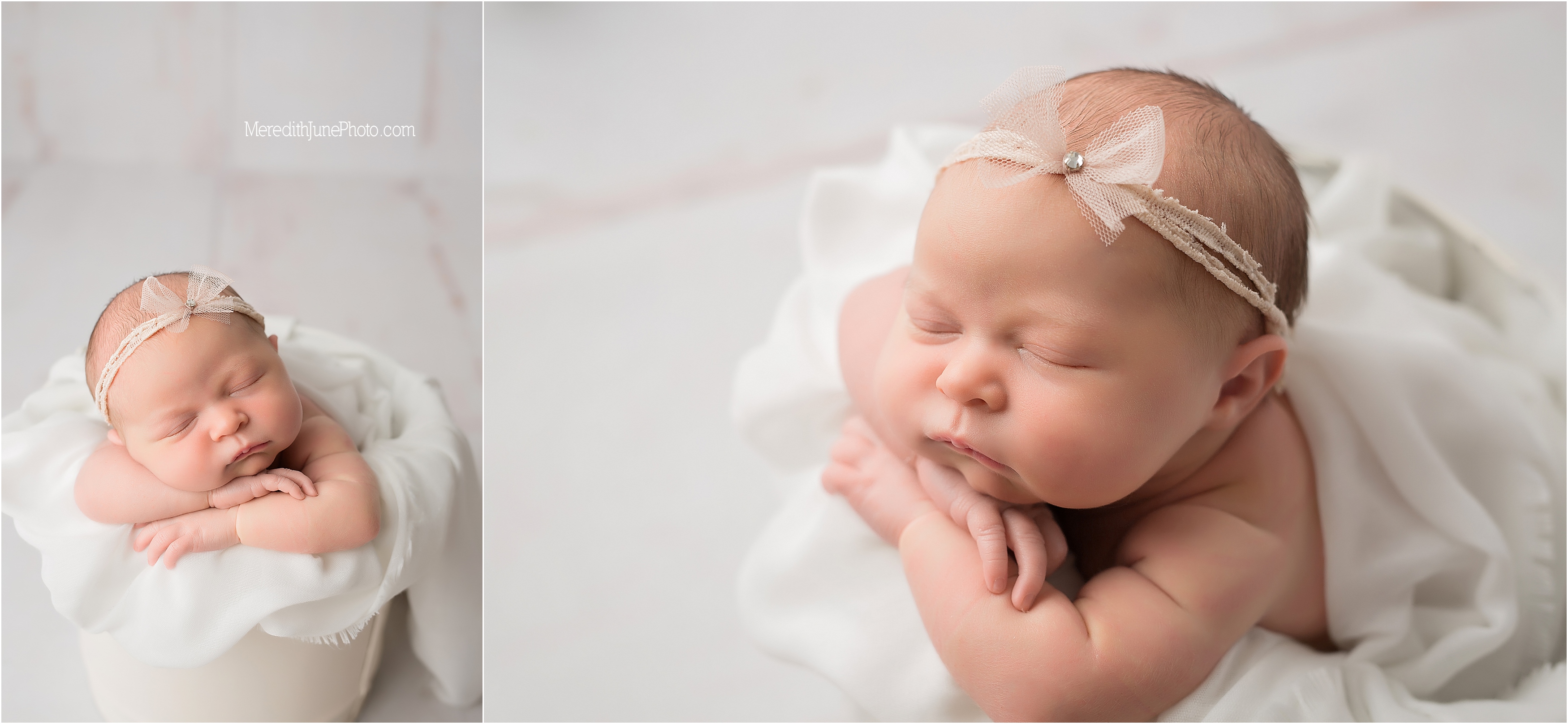 Baby girl newborn session at Meredith June Photography 