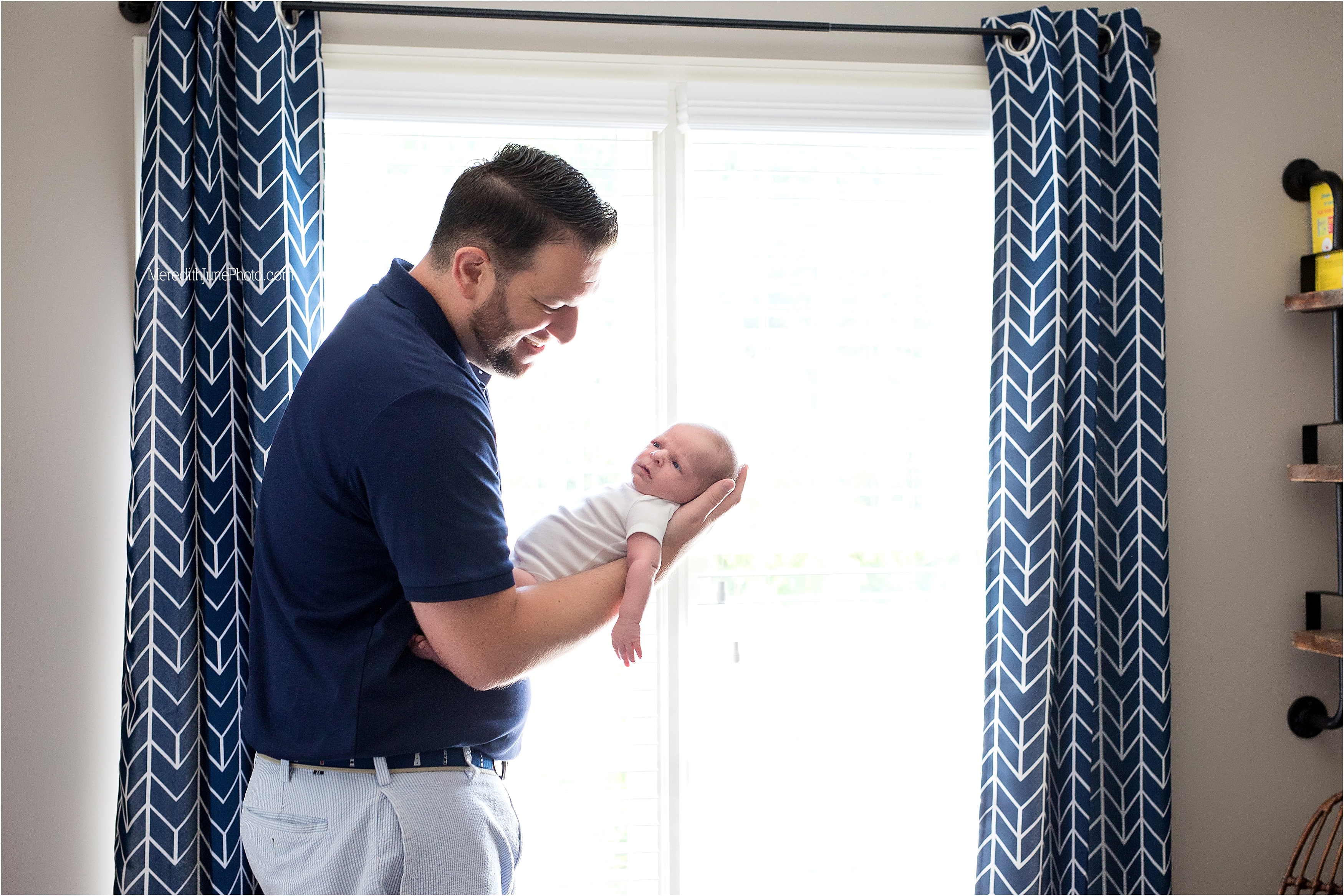Dad and baby shots during newborn and lifestyle session