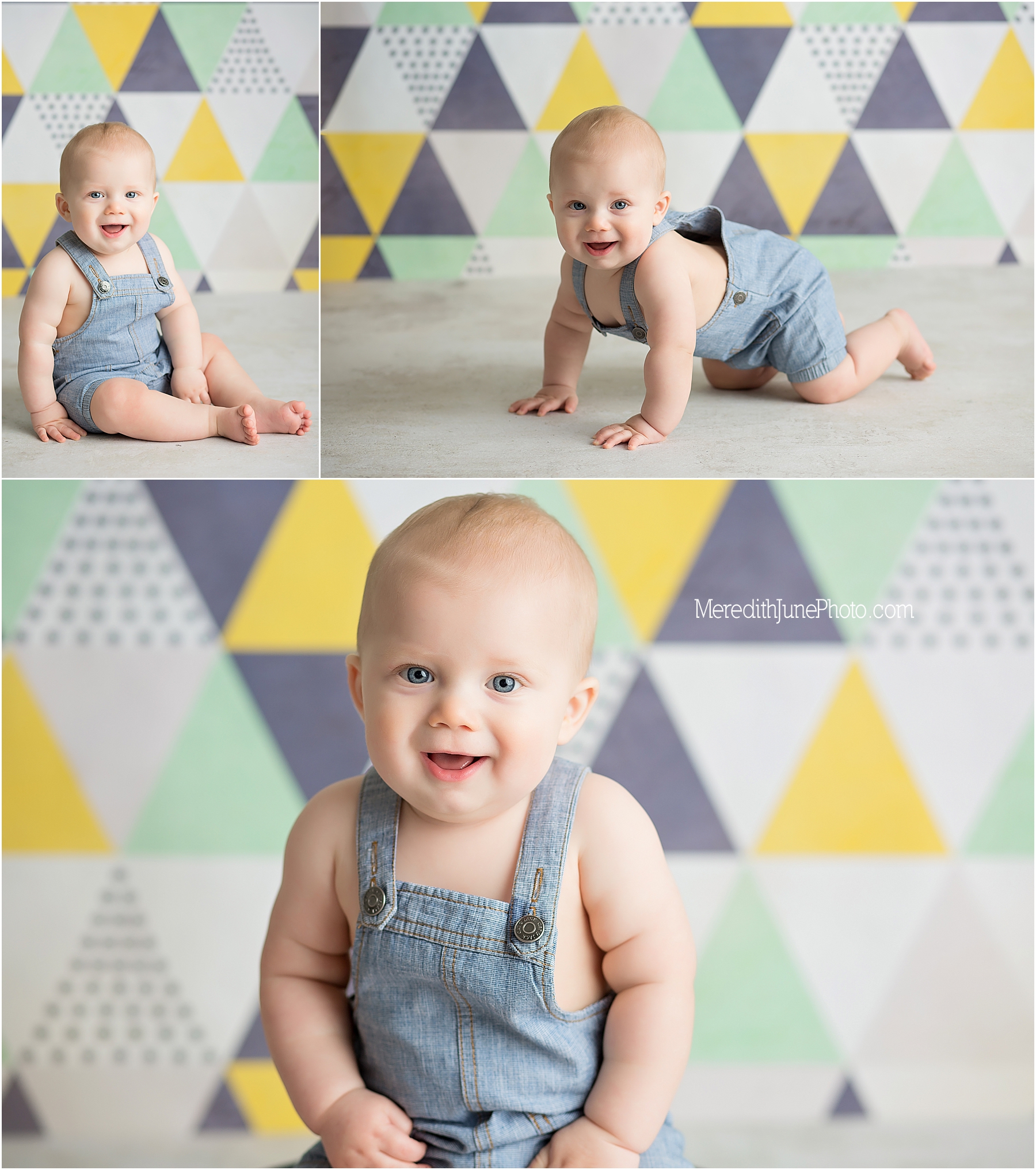 Adorable milestone session for baby boy