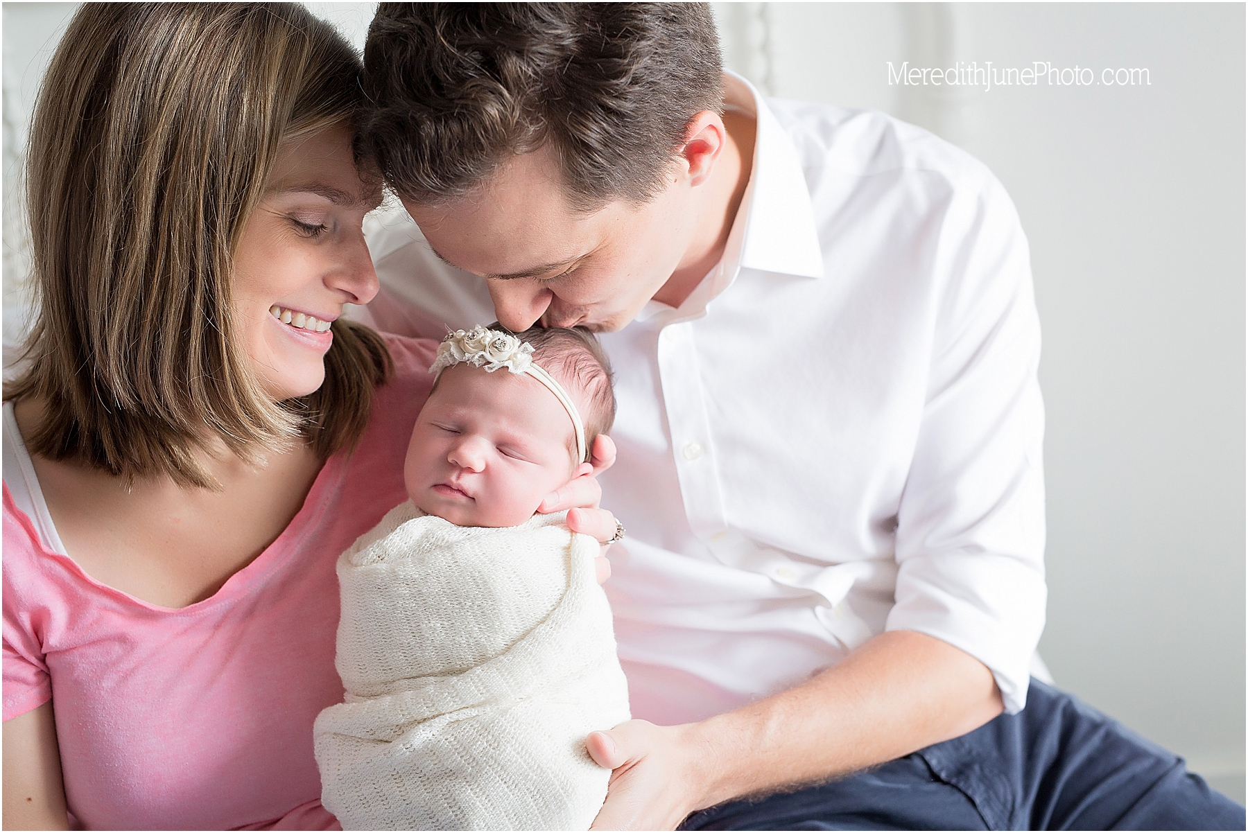 family shots during newborn session for baby girl Katherine