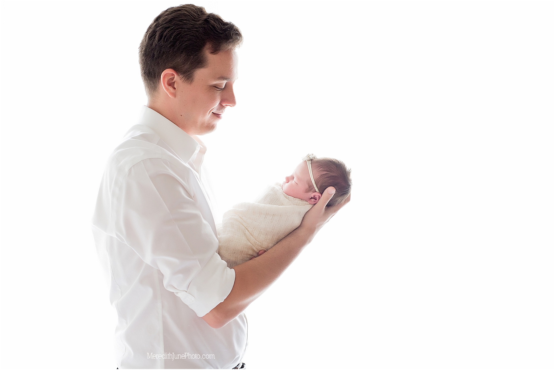 dad and baby girl katherine during newborn session