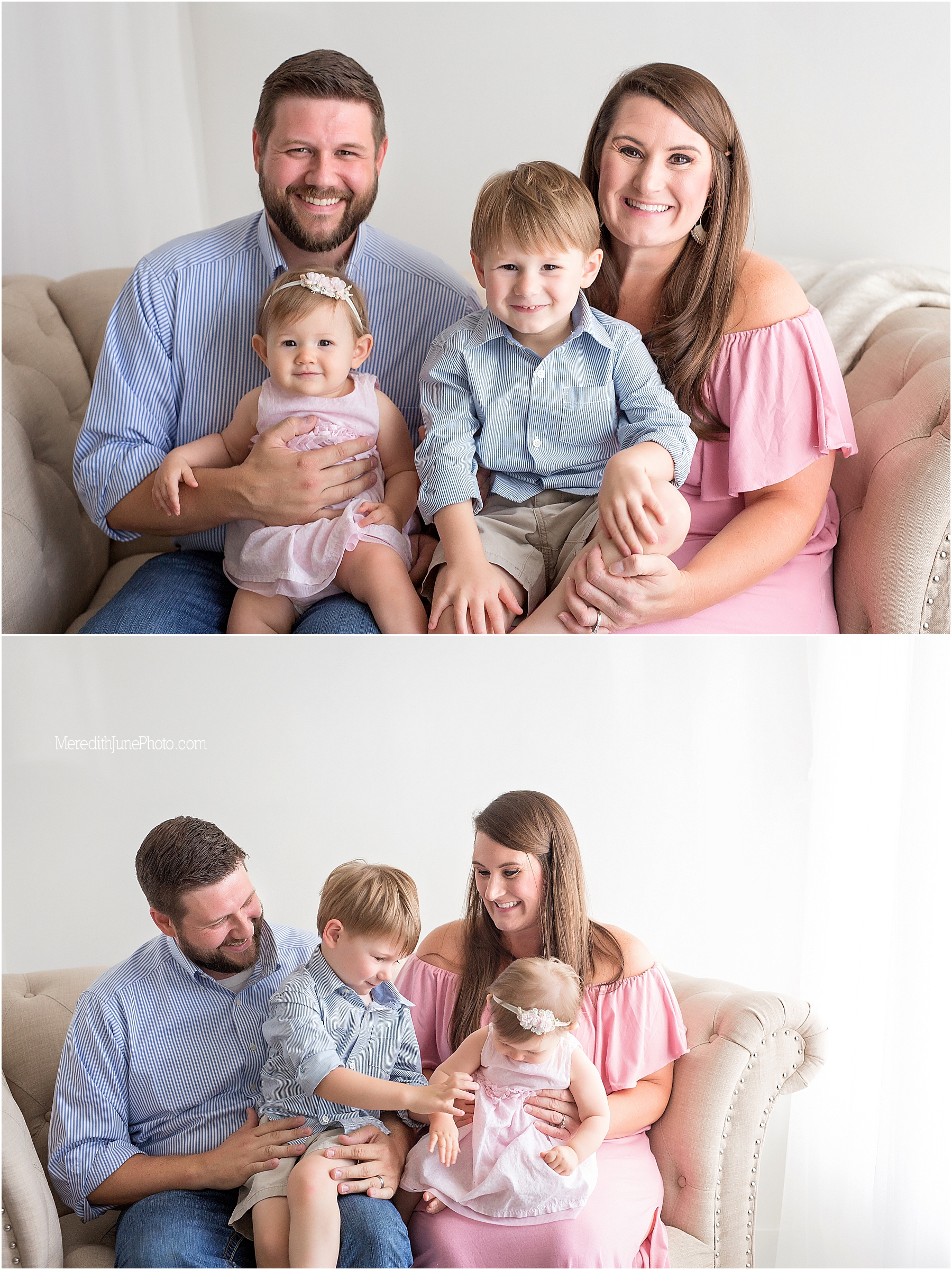 Family photos during Raleigh's first birthday session