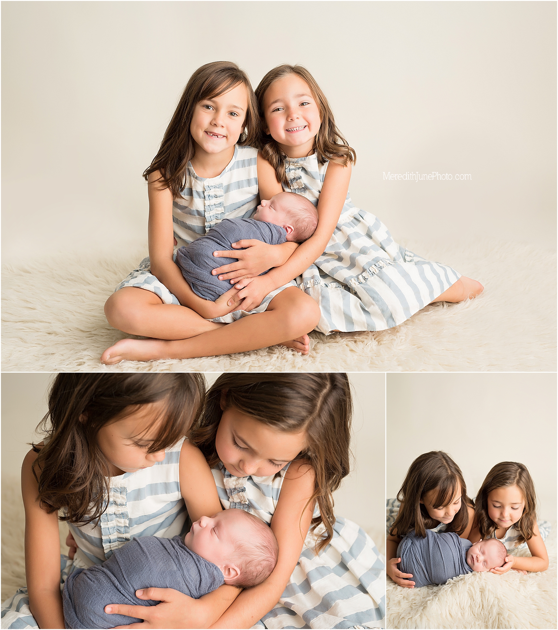newborn Corrigan with siblings 