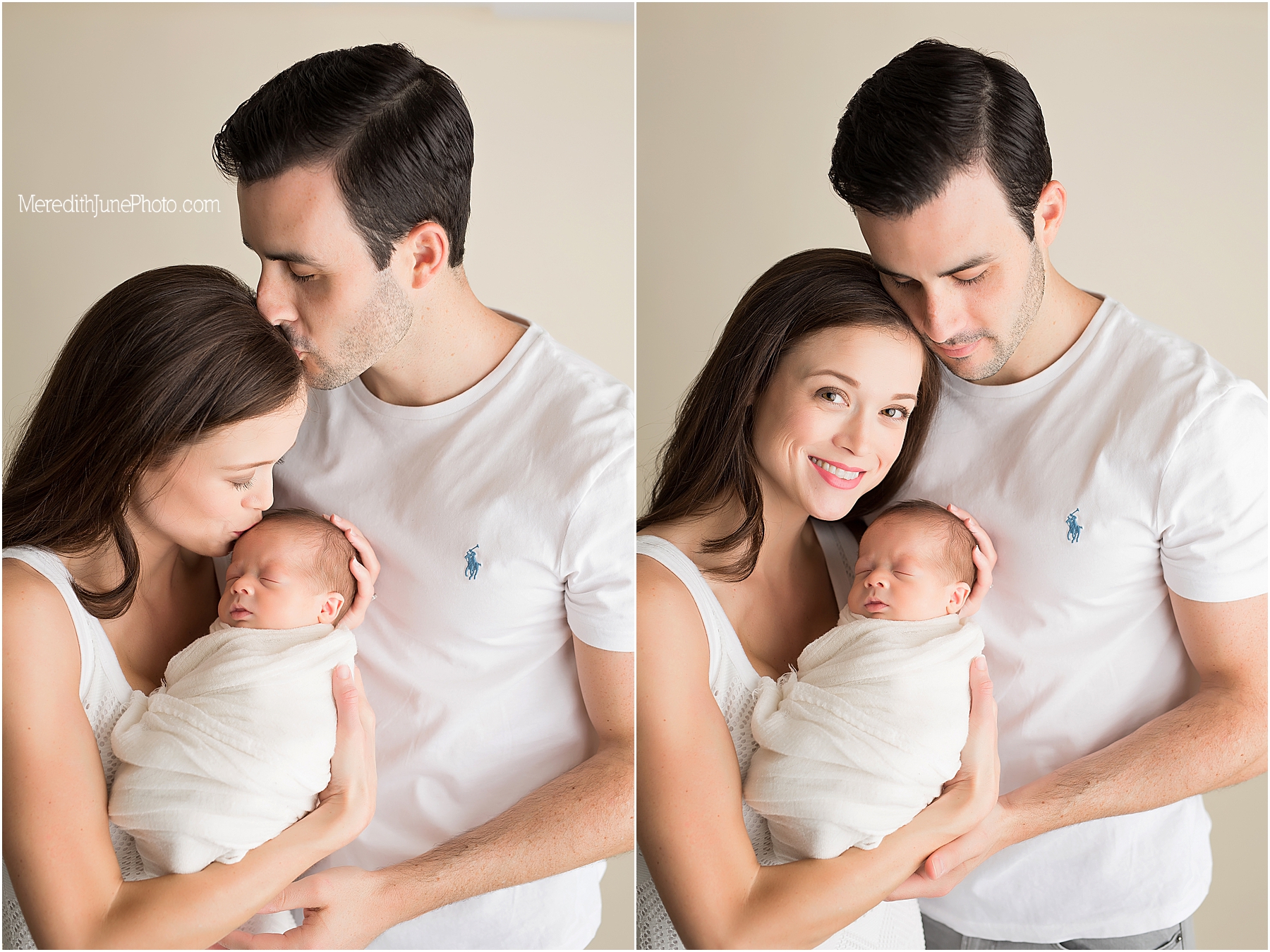 Baby Everett with family during newborn session