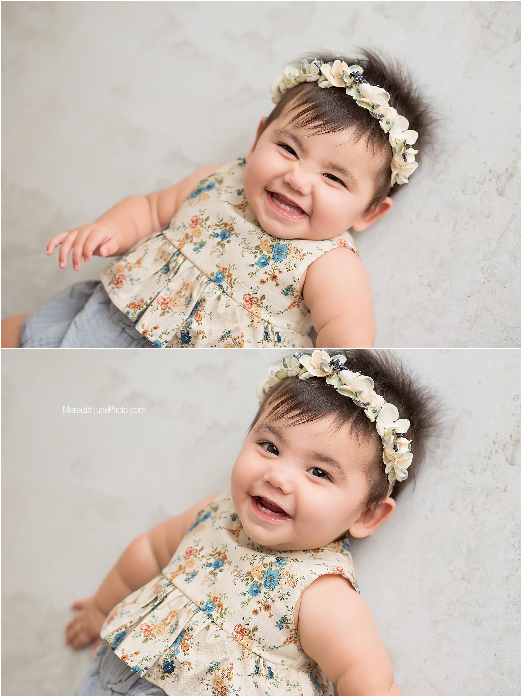 baby girl milestones at 7 months session