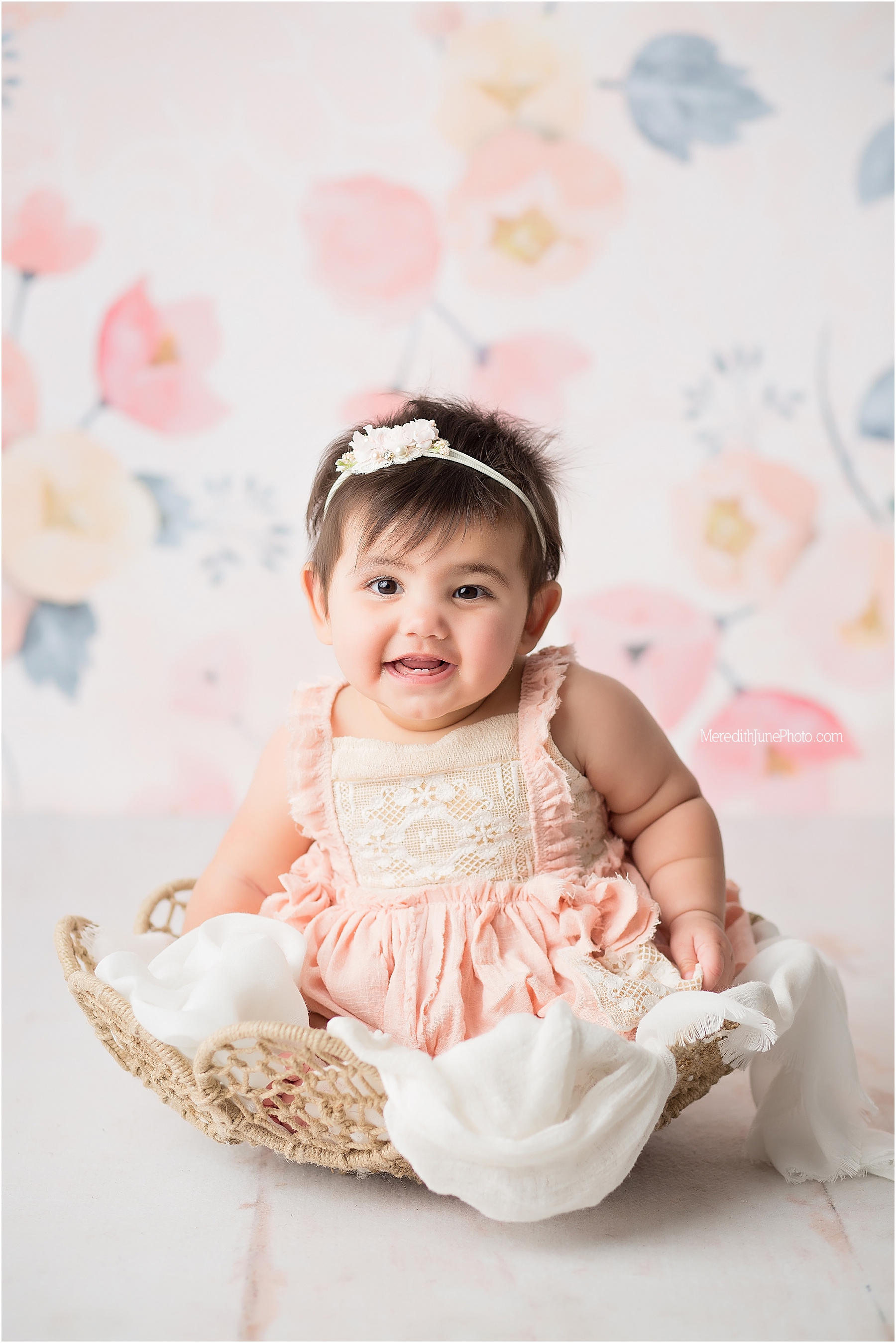 baby girl milestones in Charlotte baby photography studio 