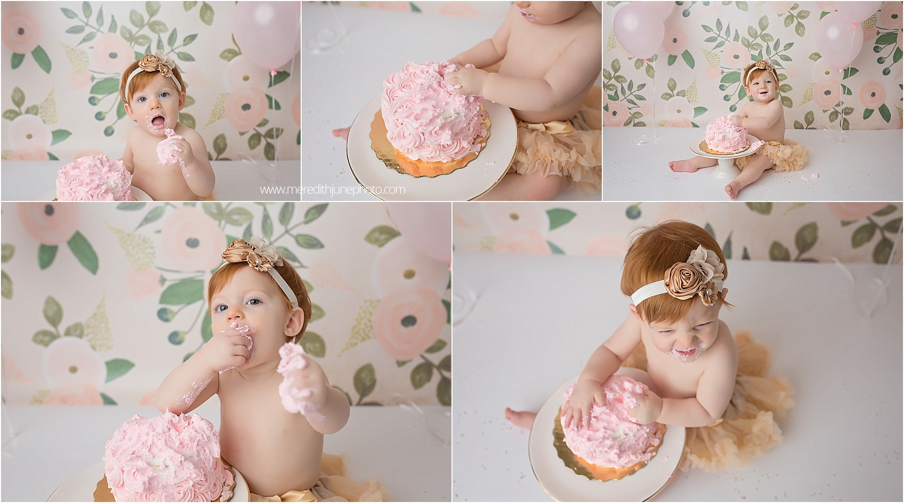 baby girl cake smash 