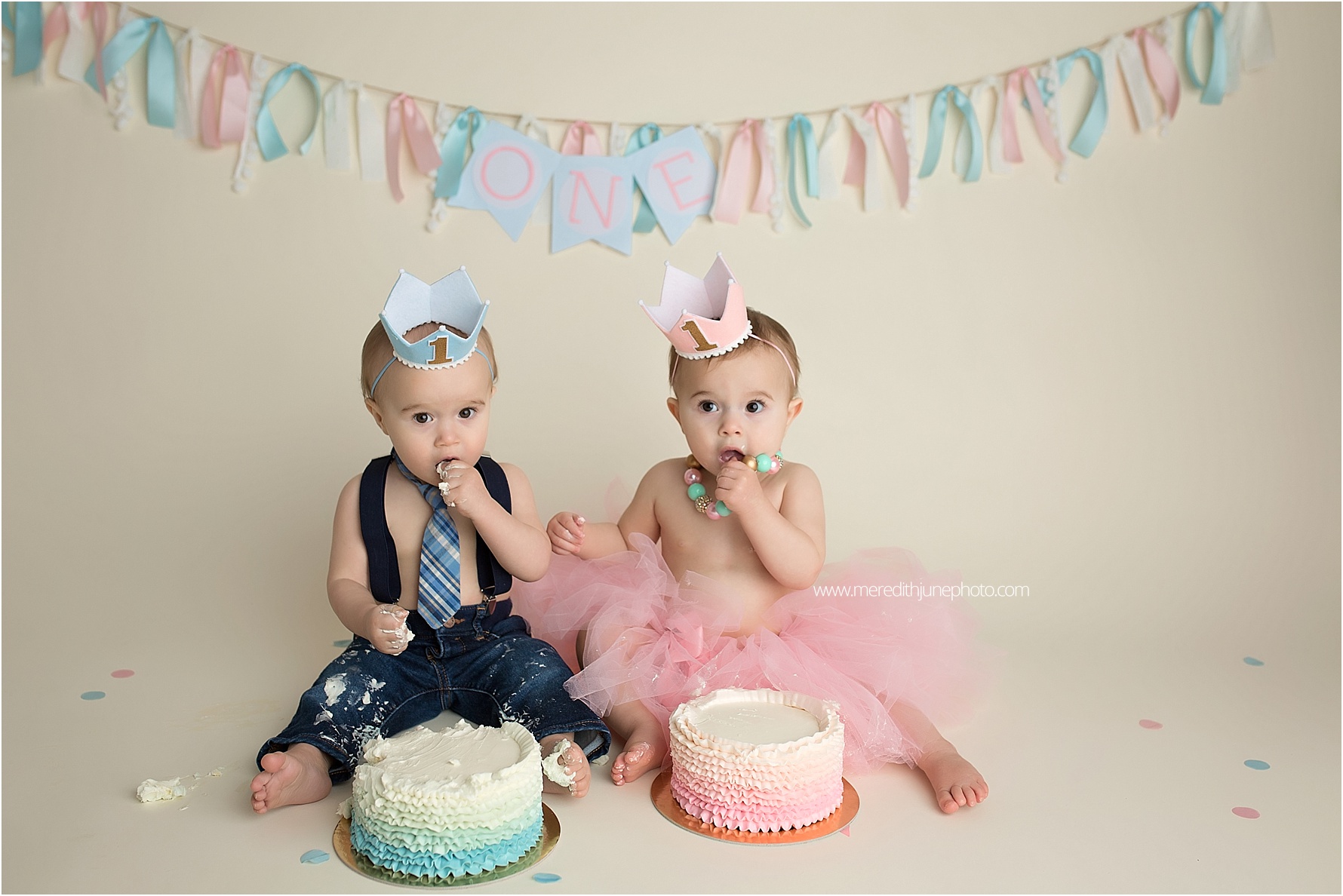 twins cake smash photography