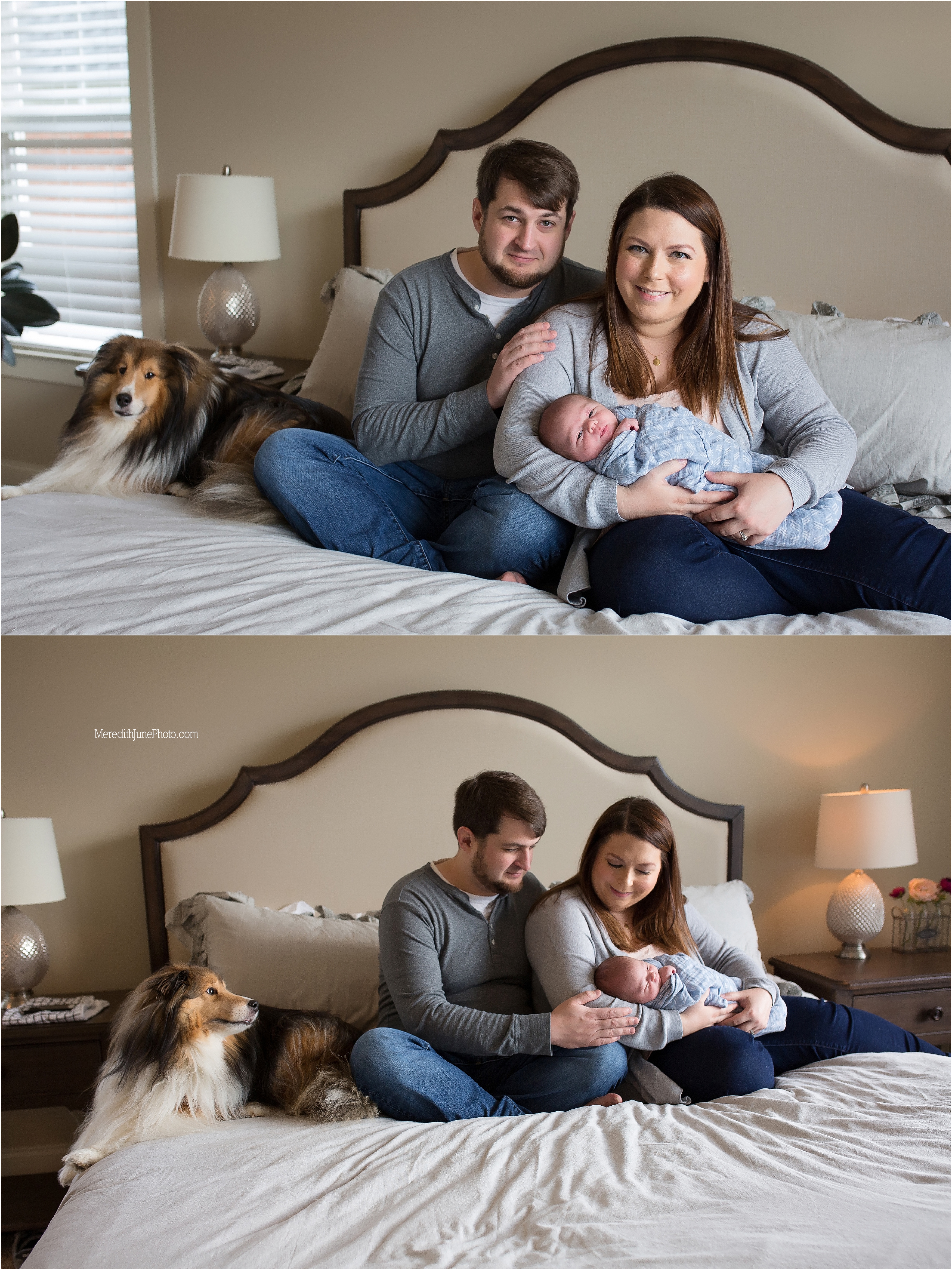 newborn with family 