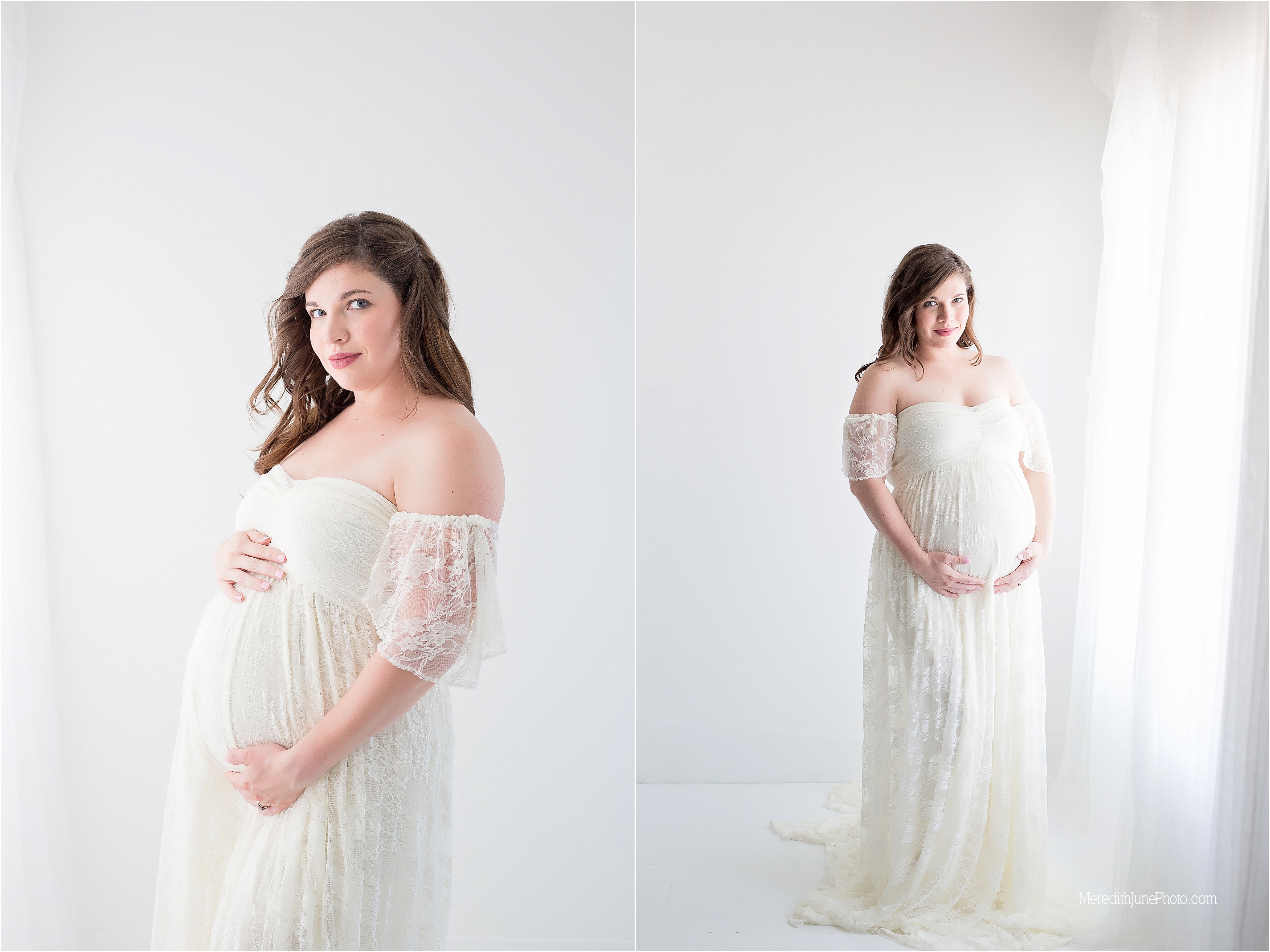 All white maternity mini session at Meredith June Photography