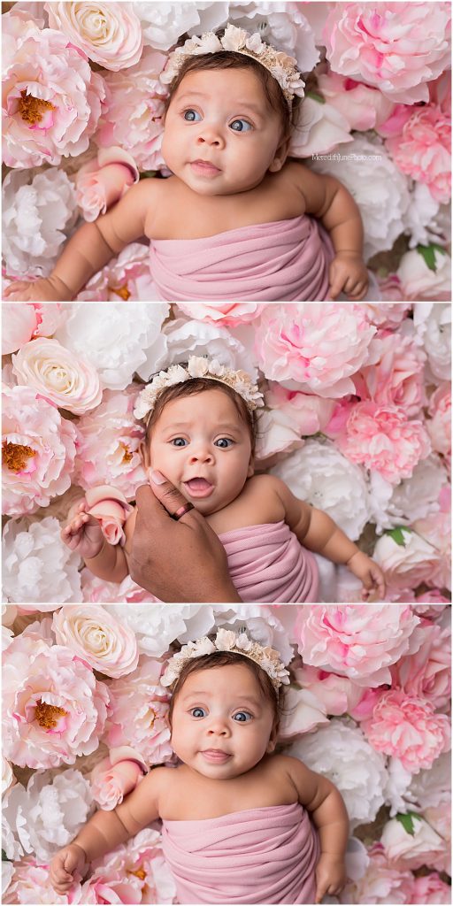4 month milestone session for baby girl 
