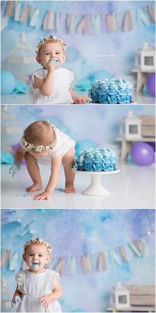 pastel cake smash for baby girl