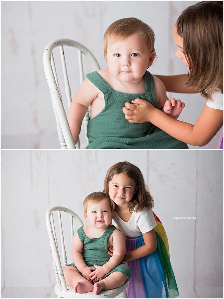 sibling photos during one year session