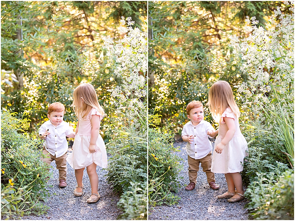 sibling photos during outdoor family session