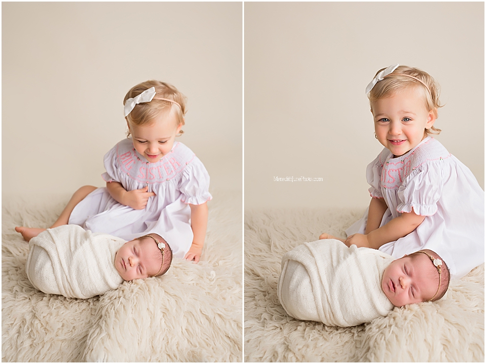 Newborn and sister photos at MJP in Charlotte NC 