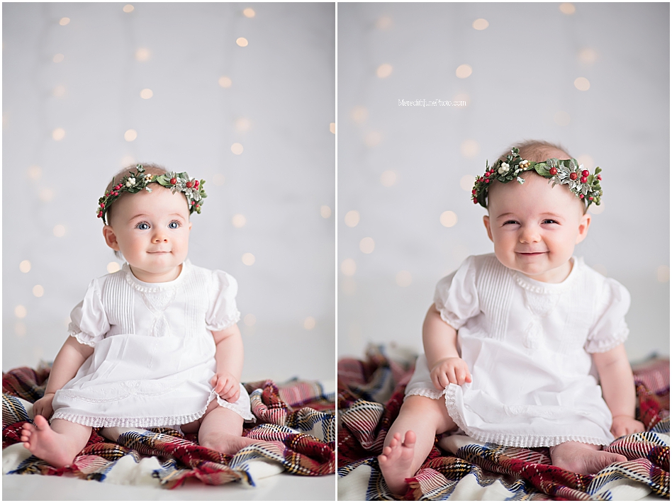 6 month Christmas photos for baby girl