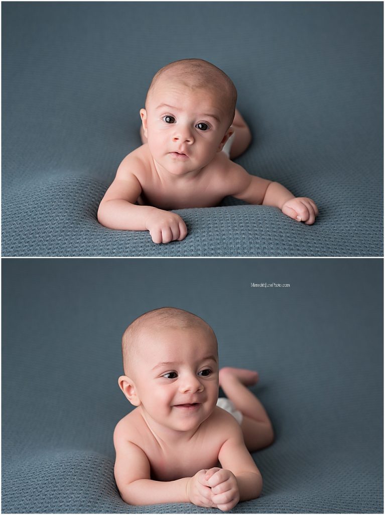 Milestone portraits for 3 months old at Meredith June Photography 