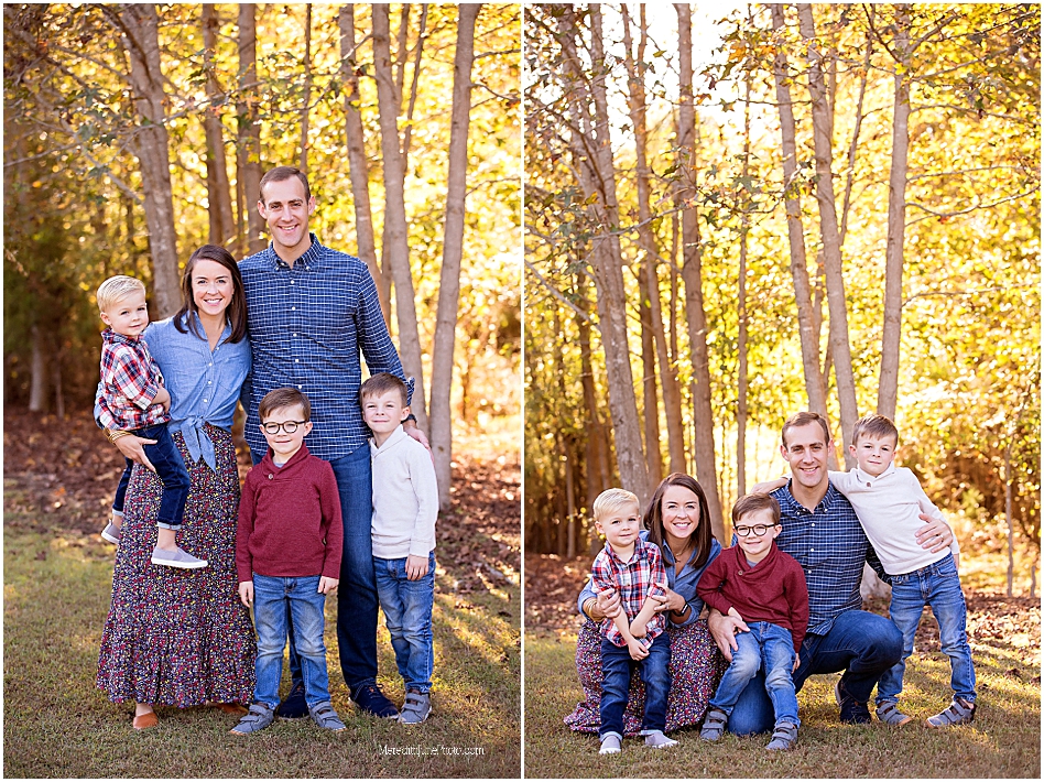 Outdoor fall family photos in Charlotte NC 