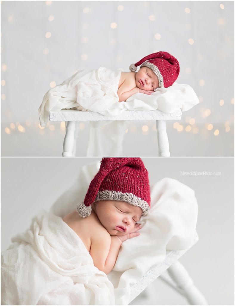 Christmas theme newborn session by MJP in Charlotte NC