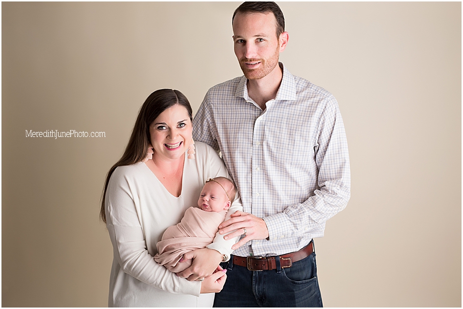 Newborn baby girl photos with family by MJP 