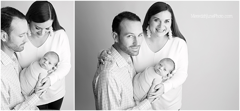 Newborn posing with family ideas in studio session