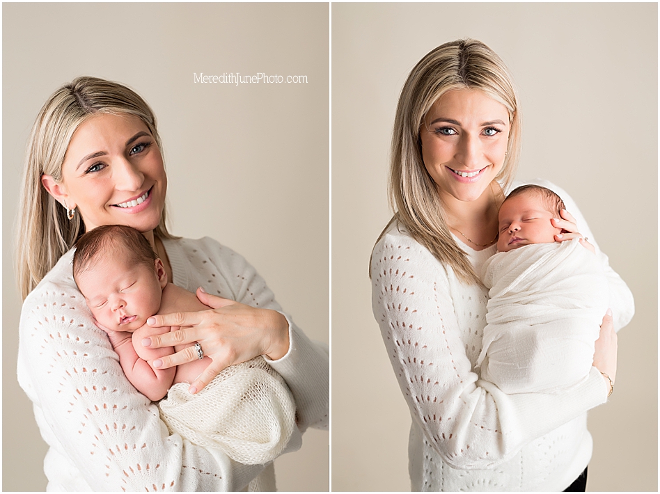 Newborn posing with mom by MJP in Charlotte NC