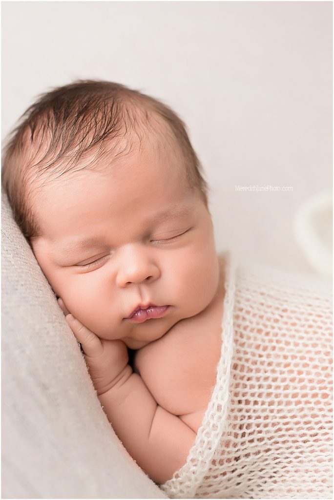 newborn portraits for baby boy by MJP in North Carolina