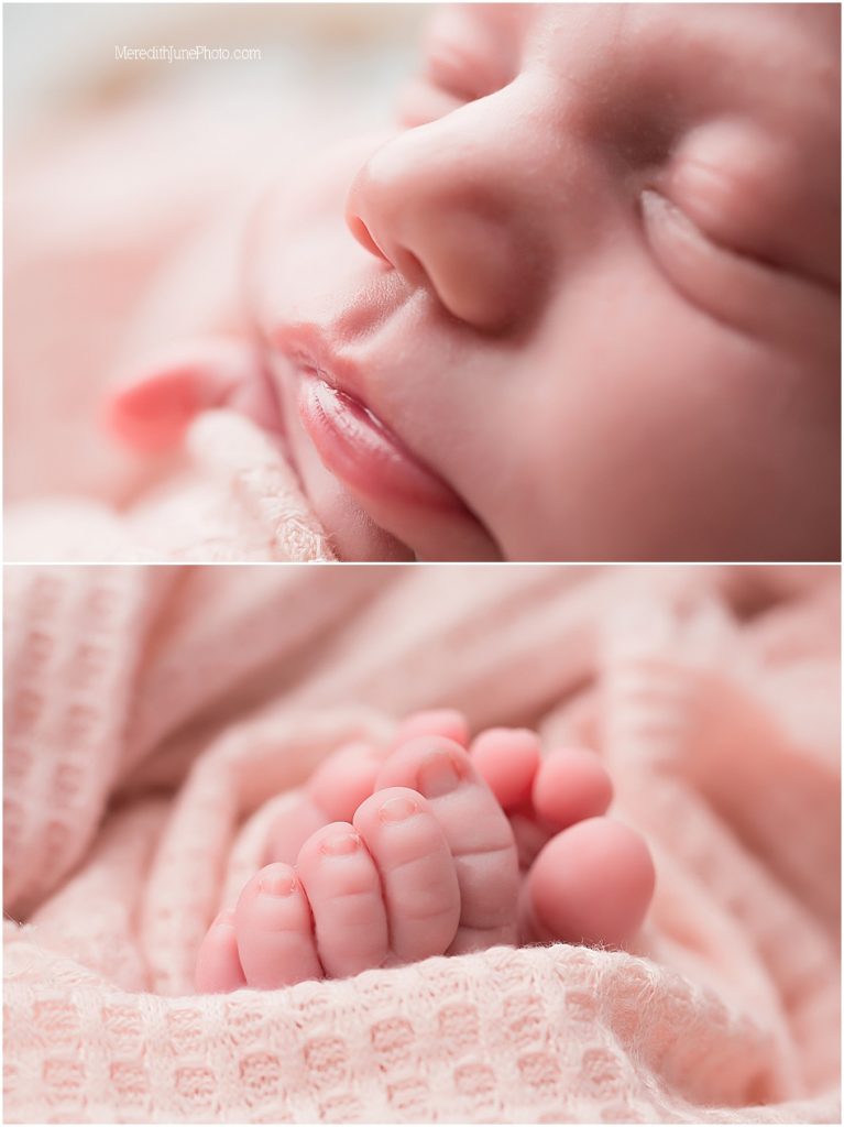 Newborn detail shots of baby girl Palmer 
