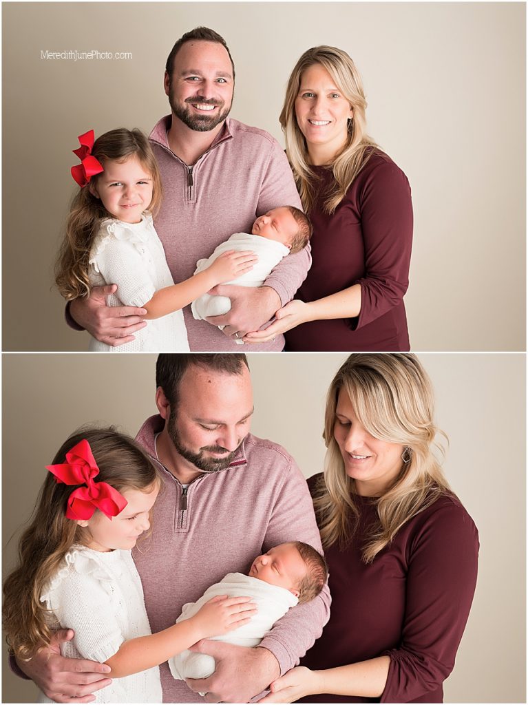 newborn photos with family at Meredith June Photography 