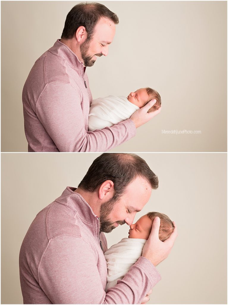 Newborn photos for baby with family at Meredith June Photography 