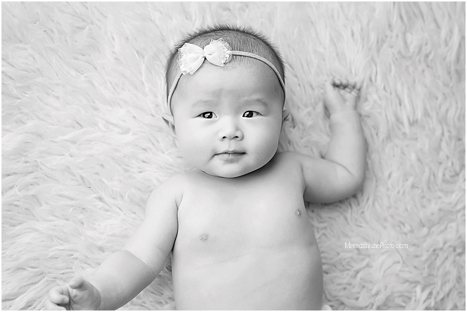 Baby girl milestone photos in Charlotte area by MJP 