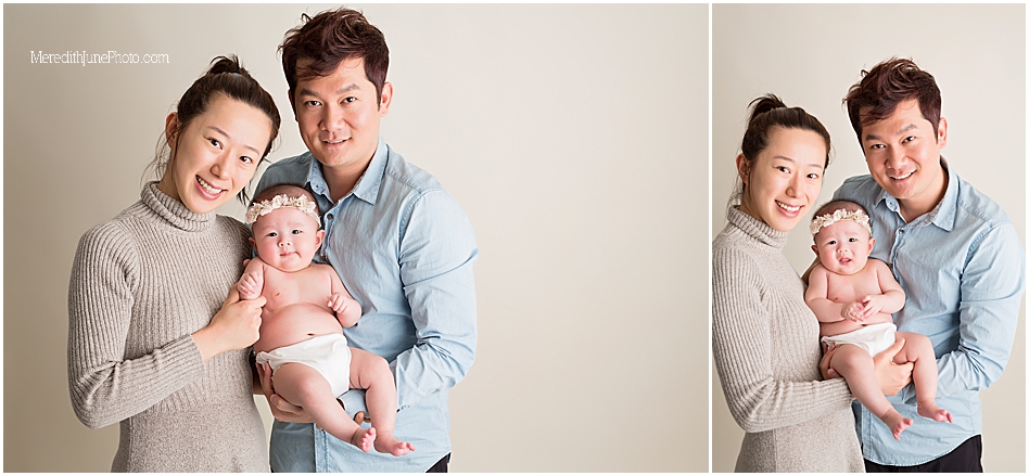 Milestone photos with baby girl and family by MJP