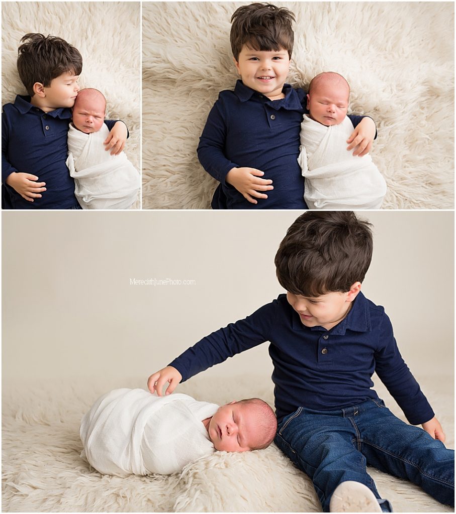 newborn baby boy with sibling photos