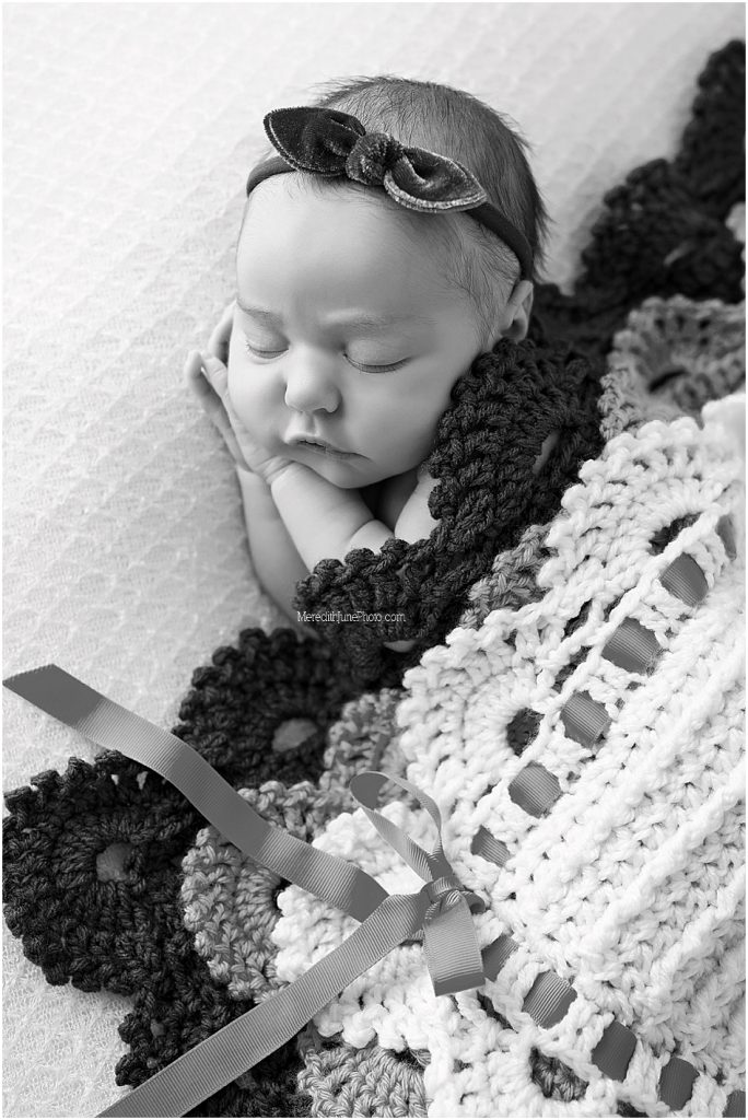 Newborn photos for baby girl in Charlotte NC by Meredith June Photography 